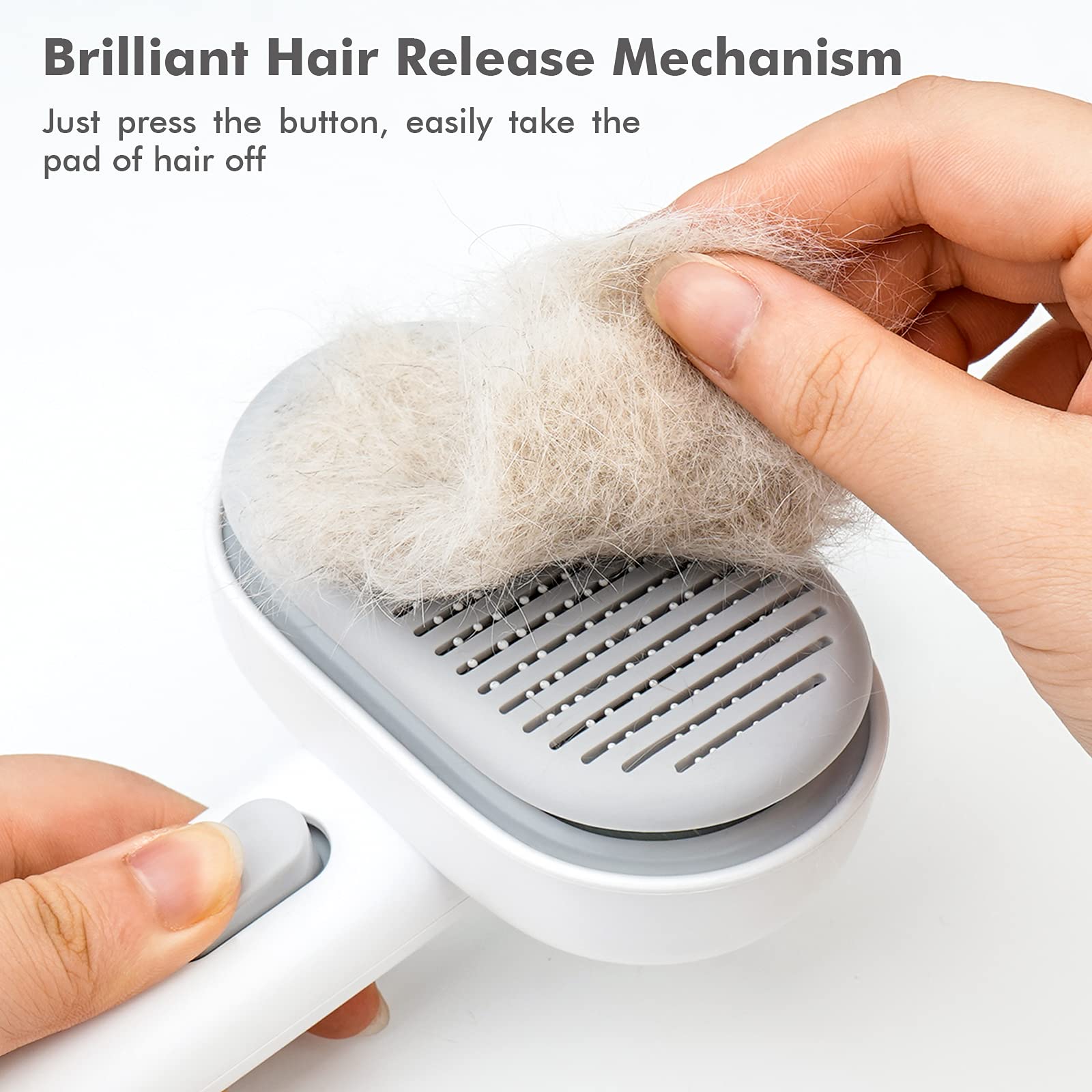 Aumuca Cat Brush With Release Button, Cat Brushes For Indoor Cats Shedding, Cat Brush For Long Or Short Haired Cats, Cat Grooming Brush Cat Comb For Kitten Rabbit Massage Removes Loose Fur