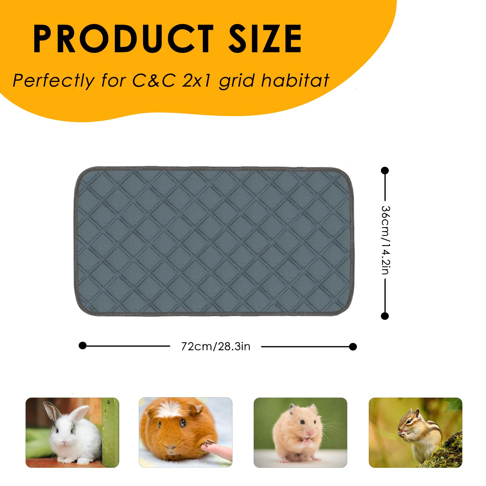 Mooydee 4 Pack Guinea Pig Cage Liners Washable Guinea Pig Bedding Reusable Waterproof Super Absorbent Guinea Pig Pee Pads Anti S