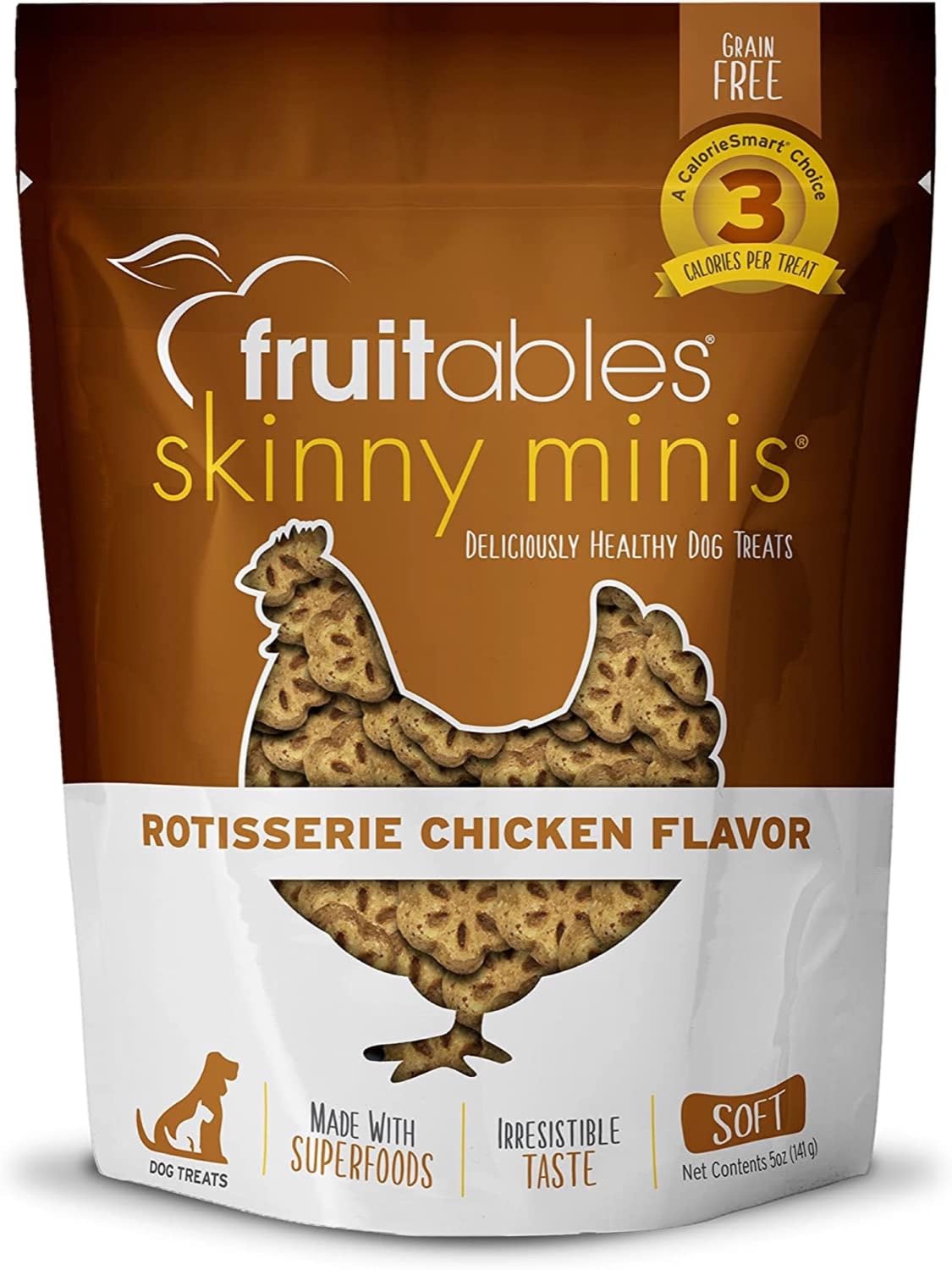 Fruitables Skinny Minis Chewy Dog Treats In Rotisserie Chicken Flavor, 1-5 Ounce (2461)
