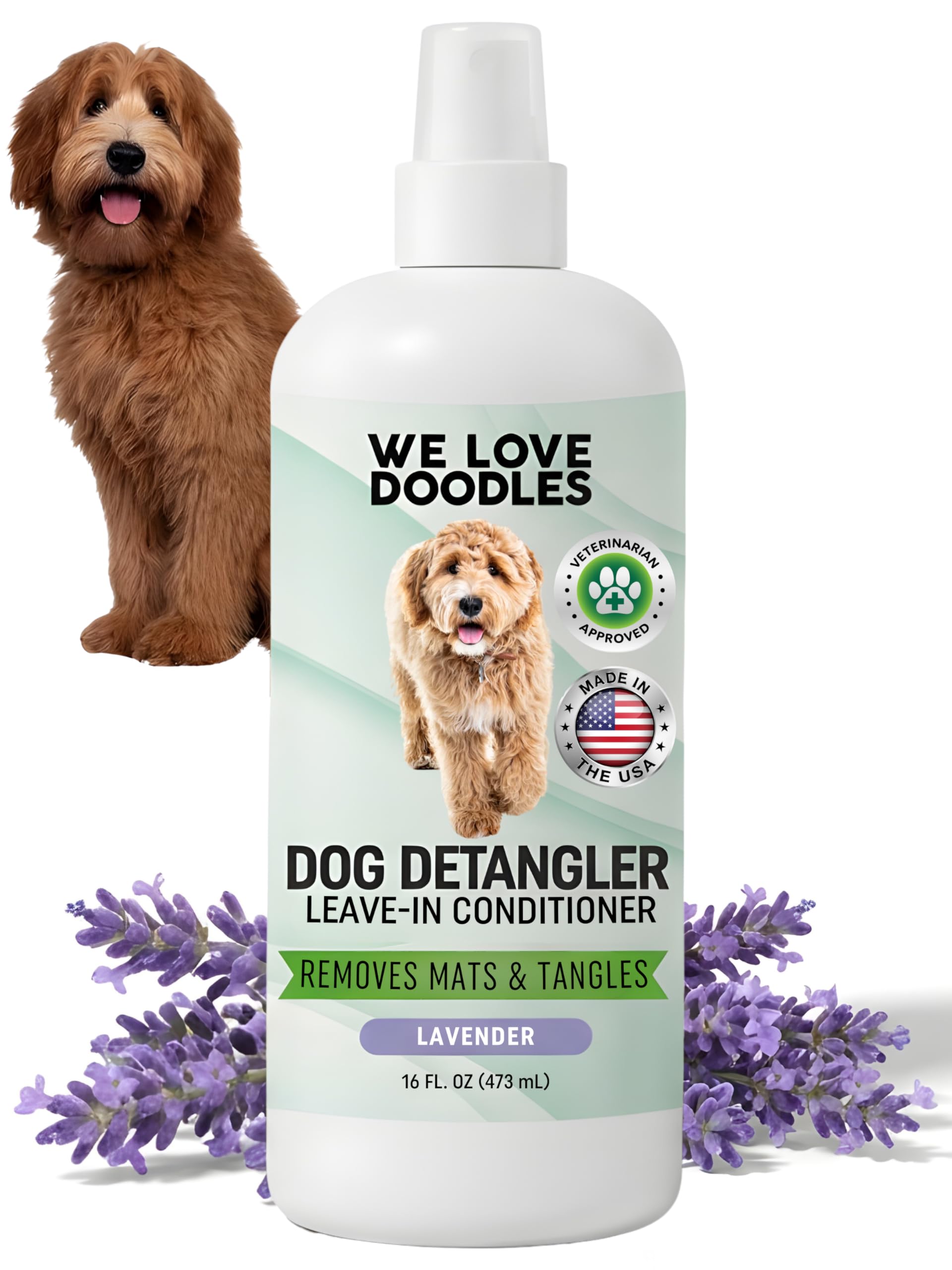 [Upgraded Version] We Love Doodles Dog Detangler Spray - Leave-in Conditioner for Dogs Detangling Spray - Dematting Spray Tangle