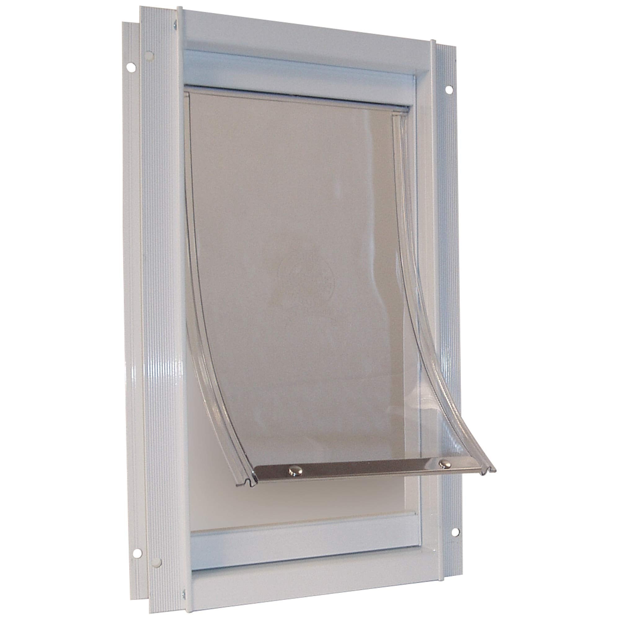 Ideal Pet Products Deluxe Aluminum Pet Door With Telescoping Frame, Extra Large, 10.5' X 15' Flap Size, White