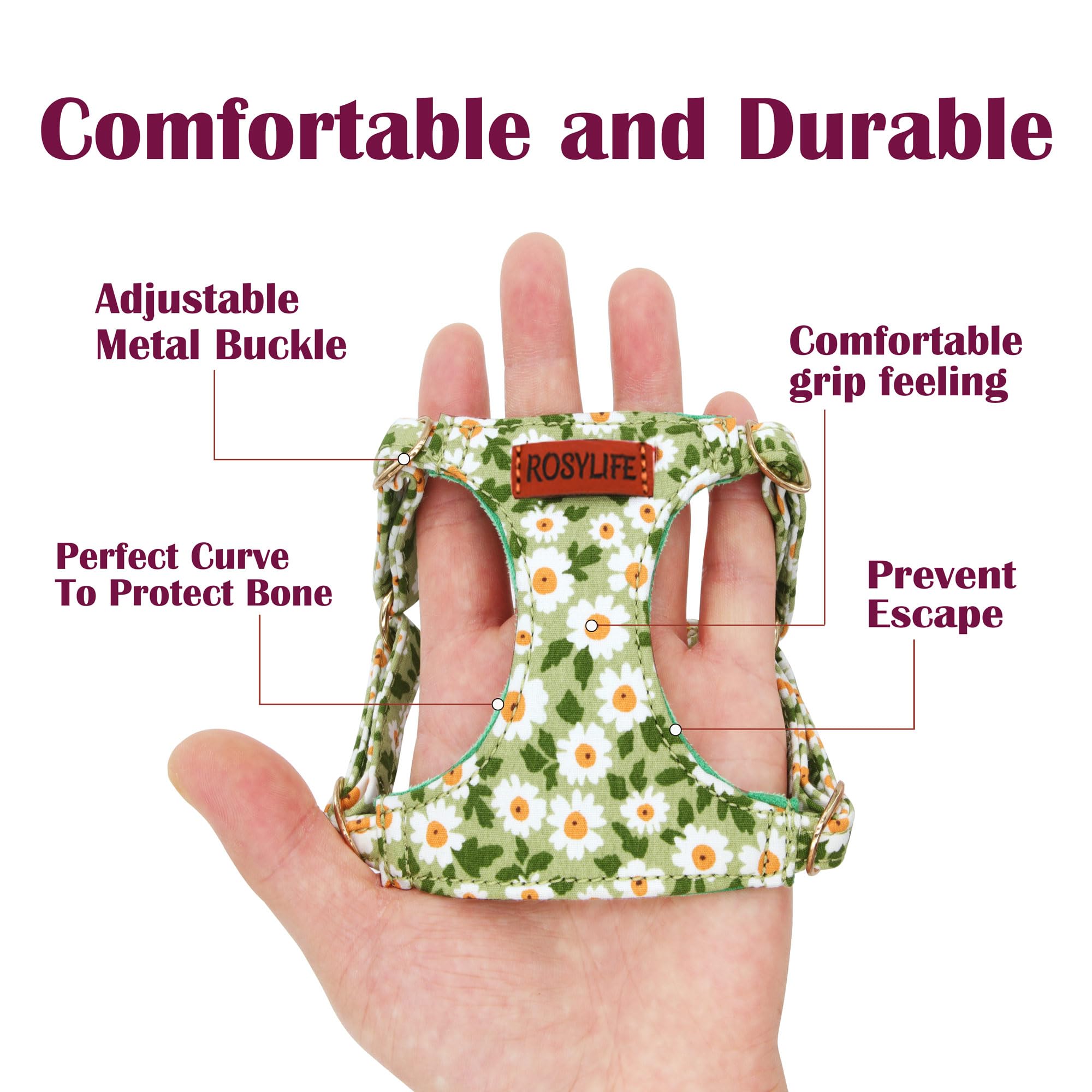 No Pull Dog Harness Adjustable Small Pet Harness And Leash Set, Lightweight And Soft Dog Harness No Choke Escape Proof Pet Harne