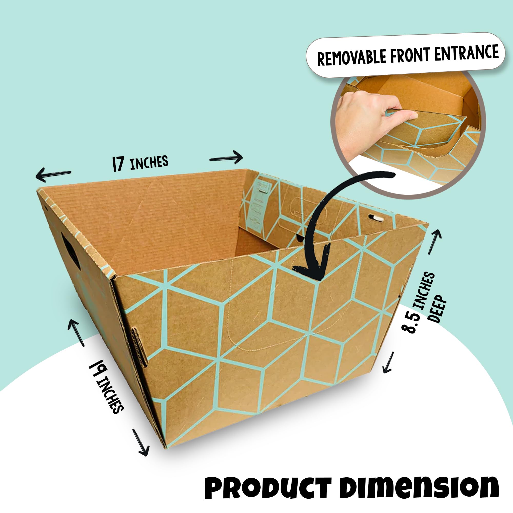 Cats Desire Litter Box - Disposable Litter Box Pack (9 Pcs) Top/Low Entry - Includes 3 Lids, 3 Bases And 3 Multipurpose Pads - P