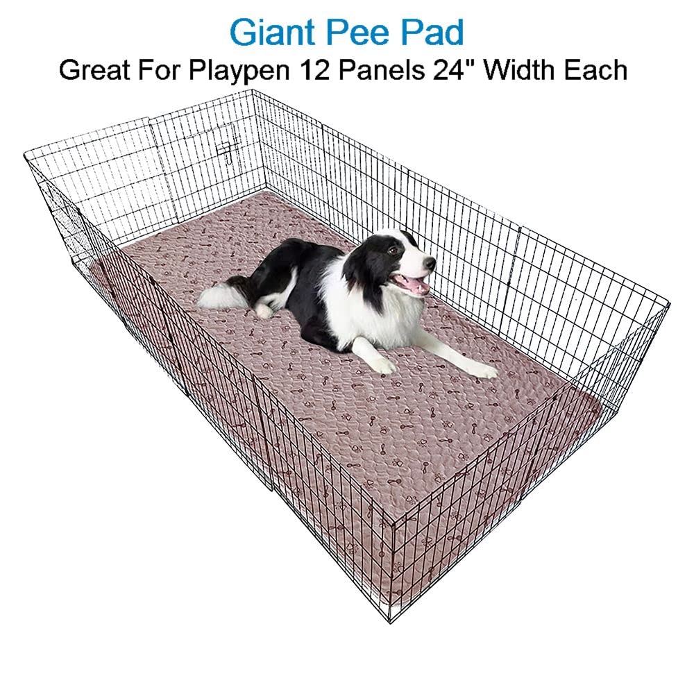 Peepeego 48X96 Extra Large Dog Pad Washable And Free Dog Comb, Reusable Puppy Pad With Fast Absorbent, Waterproof, Premium Non Slip Pet Carpet For Training, Whelping