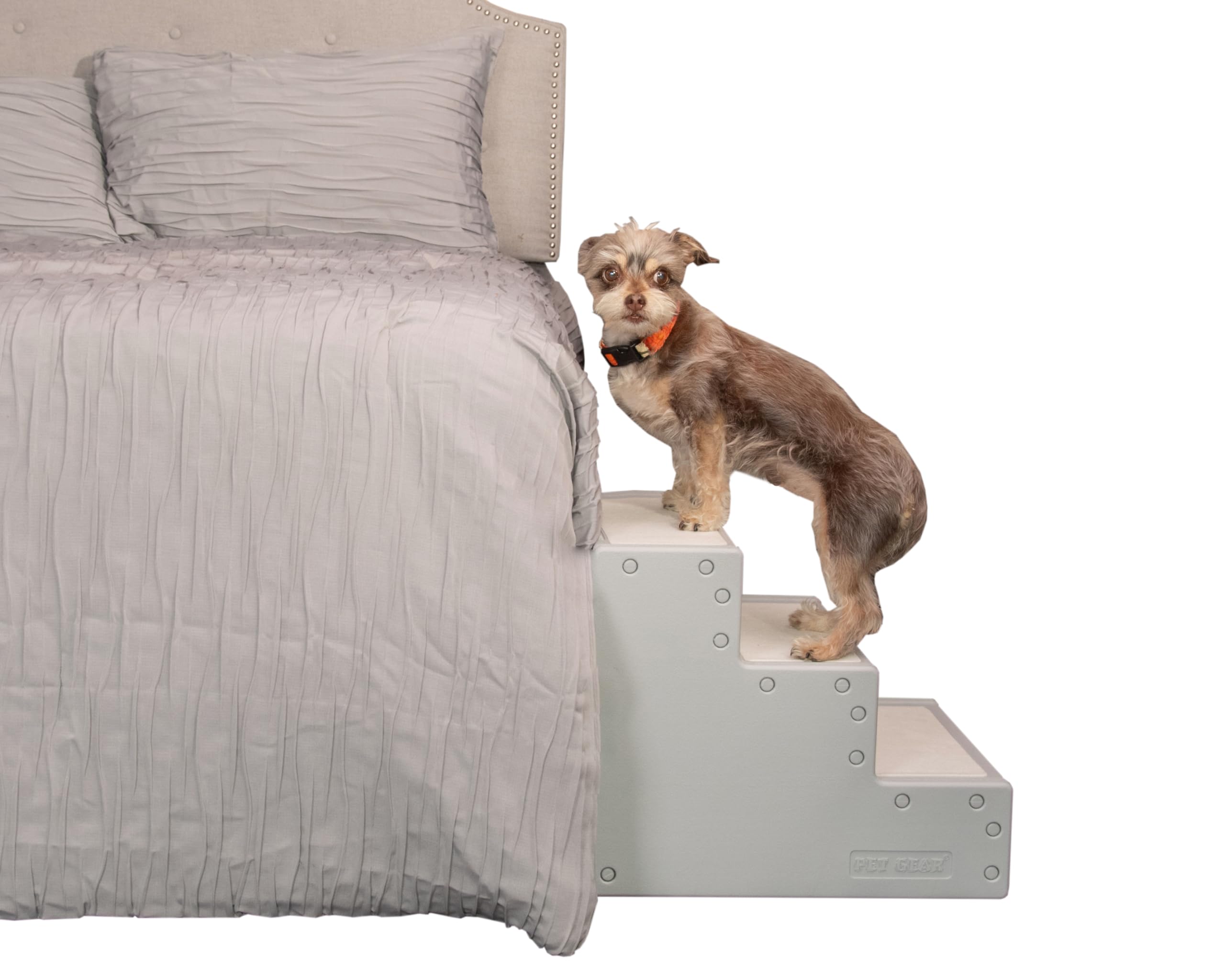Pet Gear Pet Step Iii Pet Stairs For Small Dogs And Cats Up To 50 Pounds, Lightweight, No Tools Required- Fog