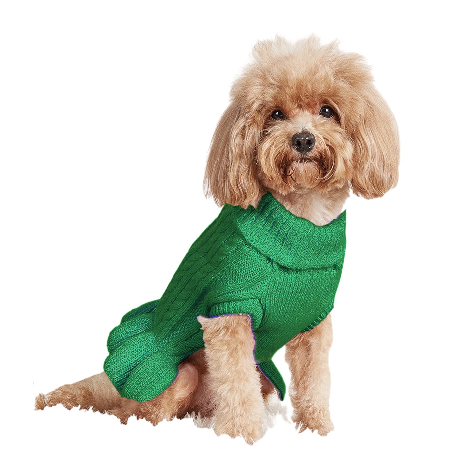 Bwealthest Dog Sweater - Cute Knitted Classic Cat Sweater & Coat For Girls Dog Puppy Cat (Green, Large)