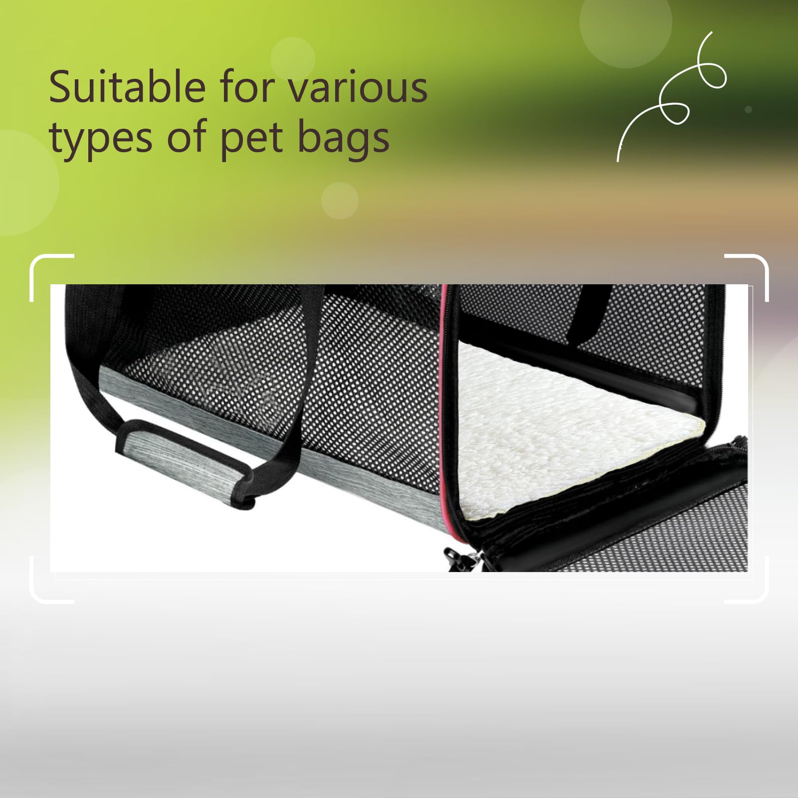 Replacement Pad For Dog Carrier Cat Carrier Pet Carrier, Plush And Rattan Mats, Double-Sided, Dog Bed Mat Crate Mat Kennel Pad 2