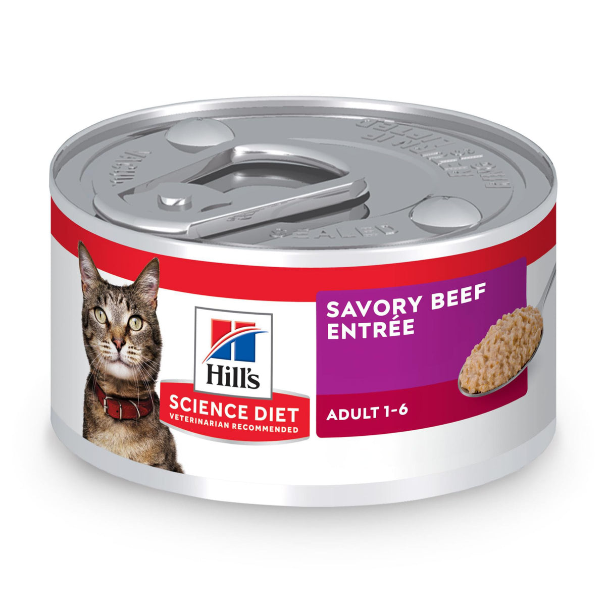 Hill'S Science Diet Adult 1-6, Adult 1-6 Premium Nutrition, Wet Cat Food, Beef Minced, 2.9 Oz Can, Case Of 24