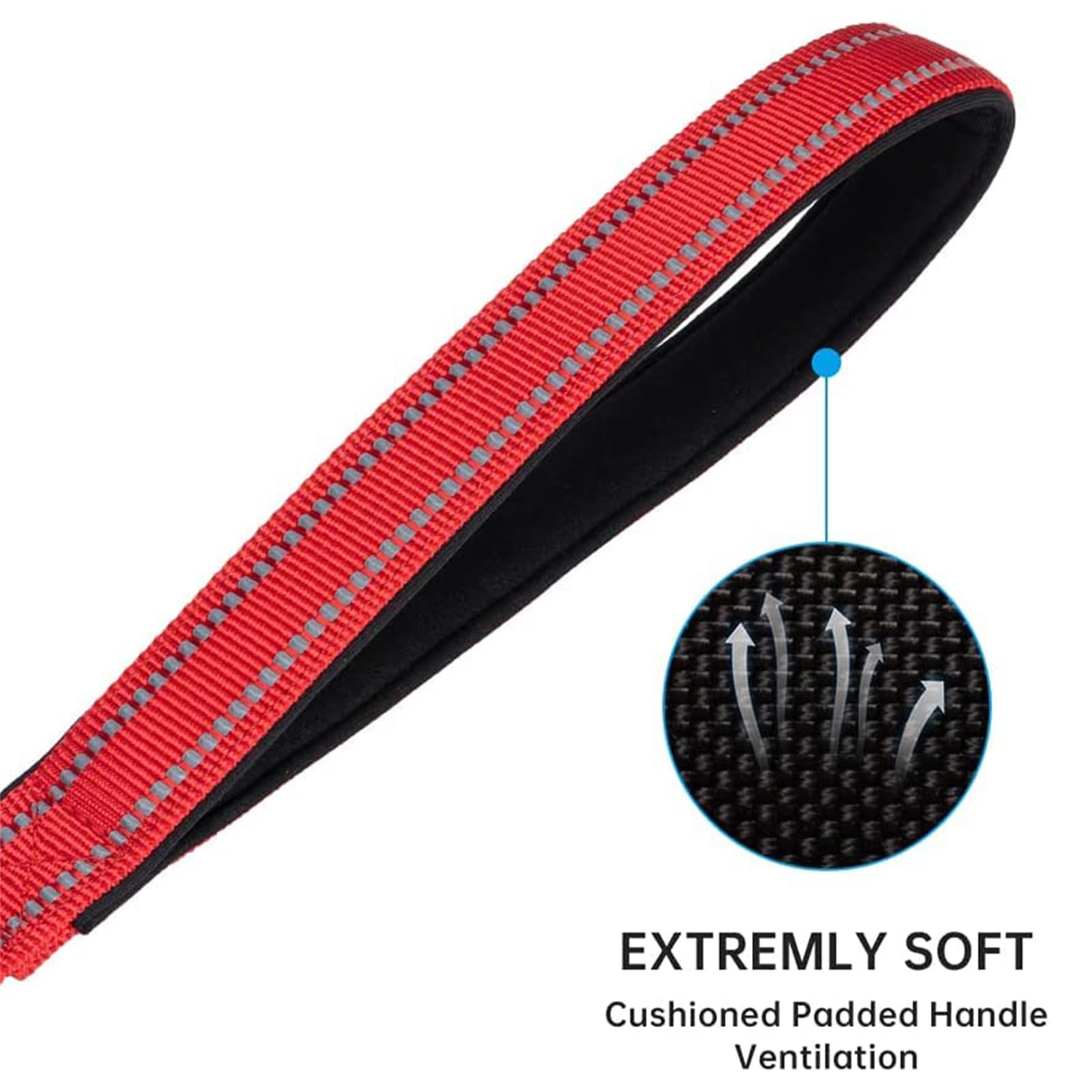 Excellent Elite Spanker Reflective Dual Leash - 5Ft Double Dog Leash With Padded Handle For Two Dogs Walking & Training (Red)