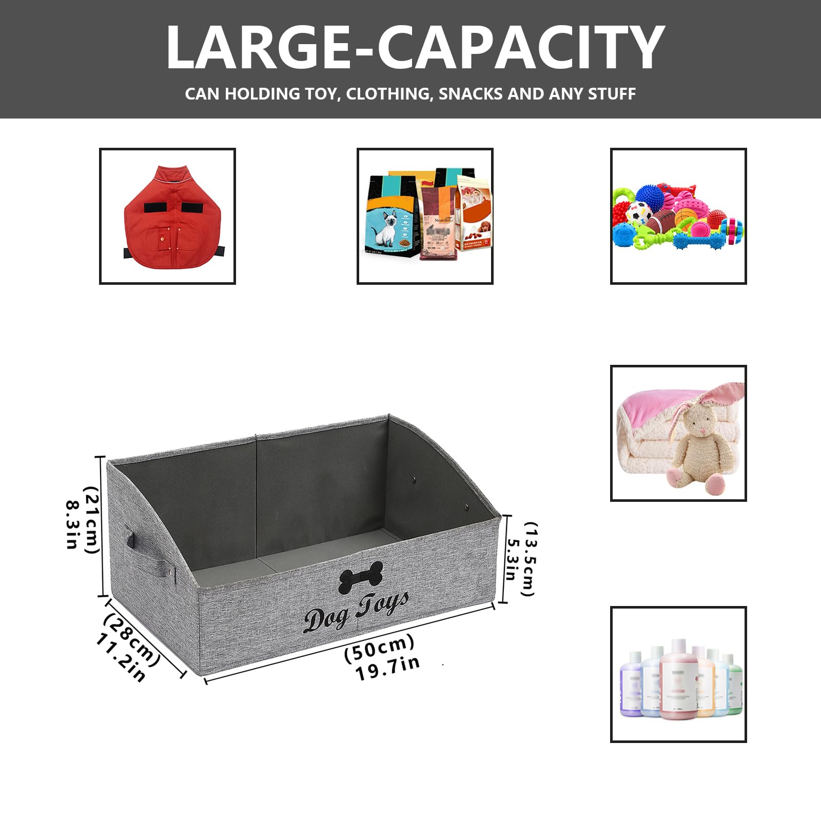 Morezi Linen-Cotton Blend Dog Toy Basket And Dog Toy Box, Dog Toy Basket Storage - Perfect For Organizing Pet Toys, Blankets, Le