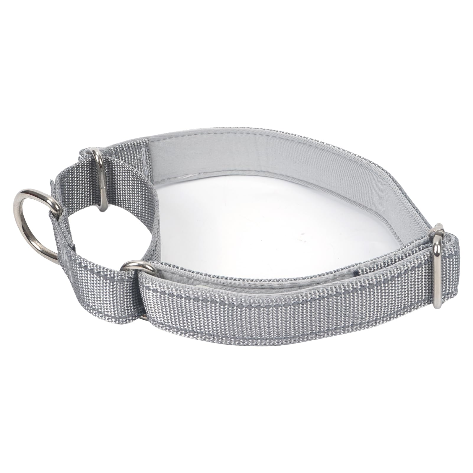 SGODA Martingale Dog Collar, Reflective Nylon Padded Dog Training Collars for Medium Dogs, Grey M