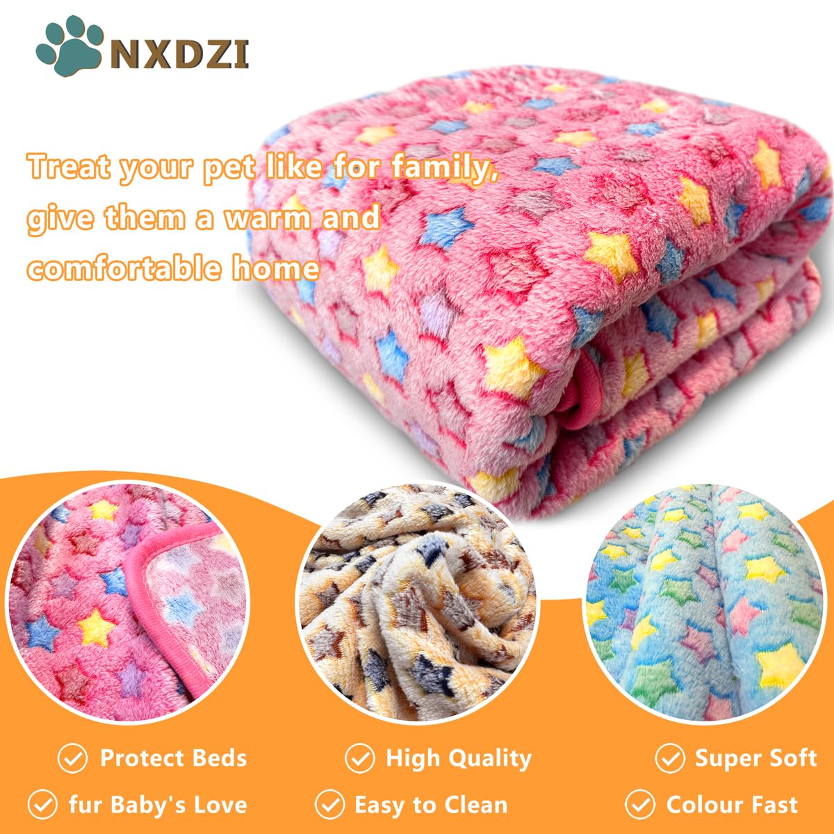 Dog Blankets For Large Dogs, 1 Pc Dog Blanket Washable, Soft Fluffy Flannel Pet Blanket Mat Cover For Bed Couch, Cute Print Pupp