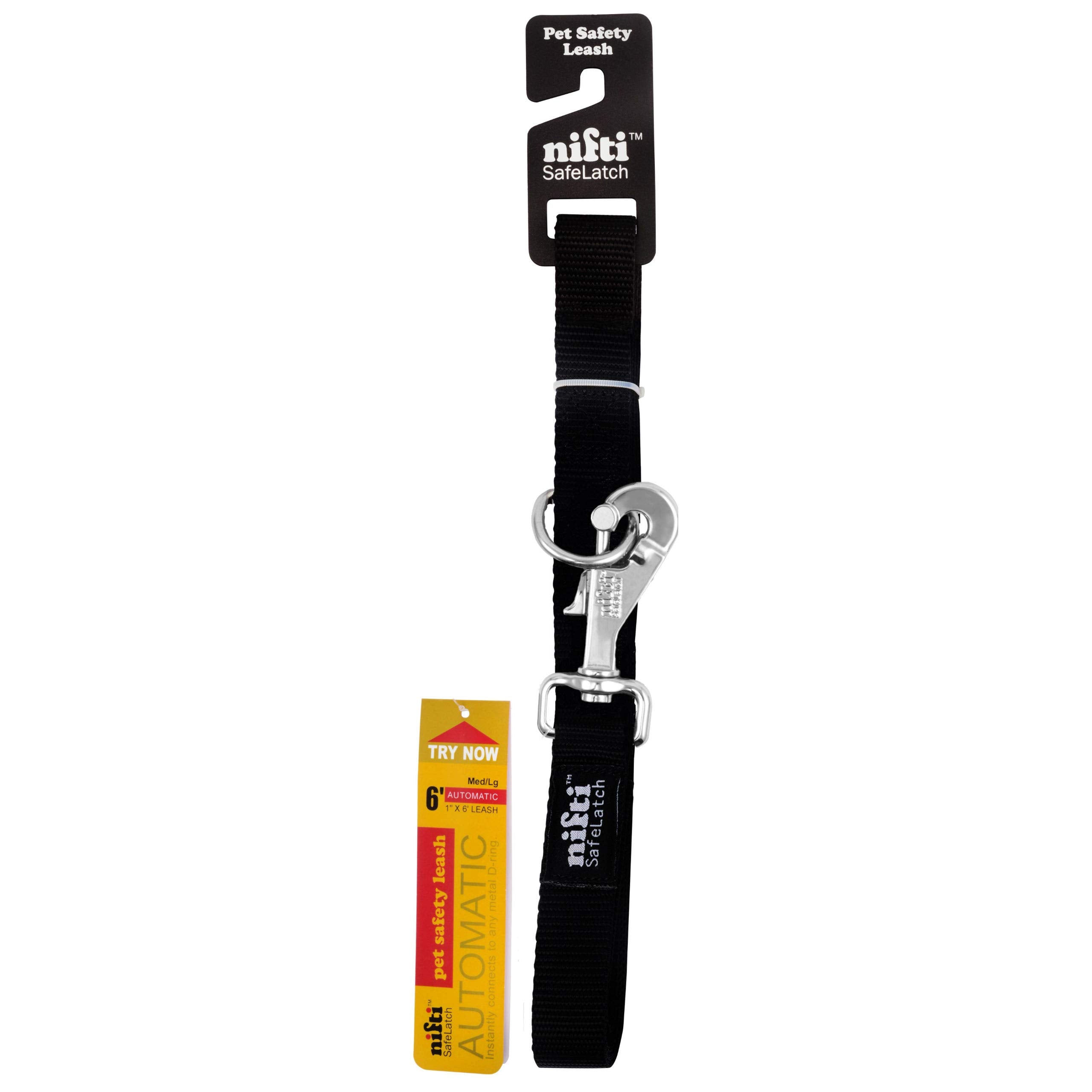 Nifti Safelatch Pet Safety Leash, Black, Med/Large Size