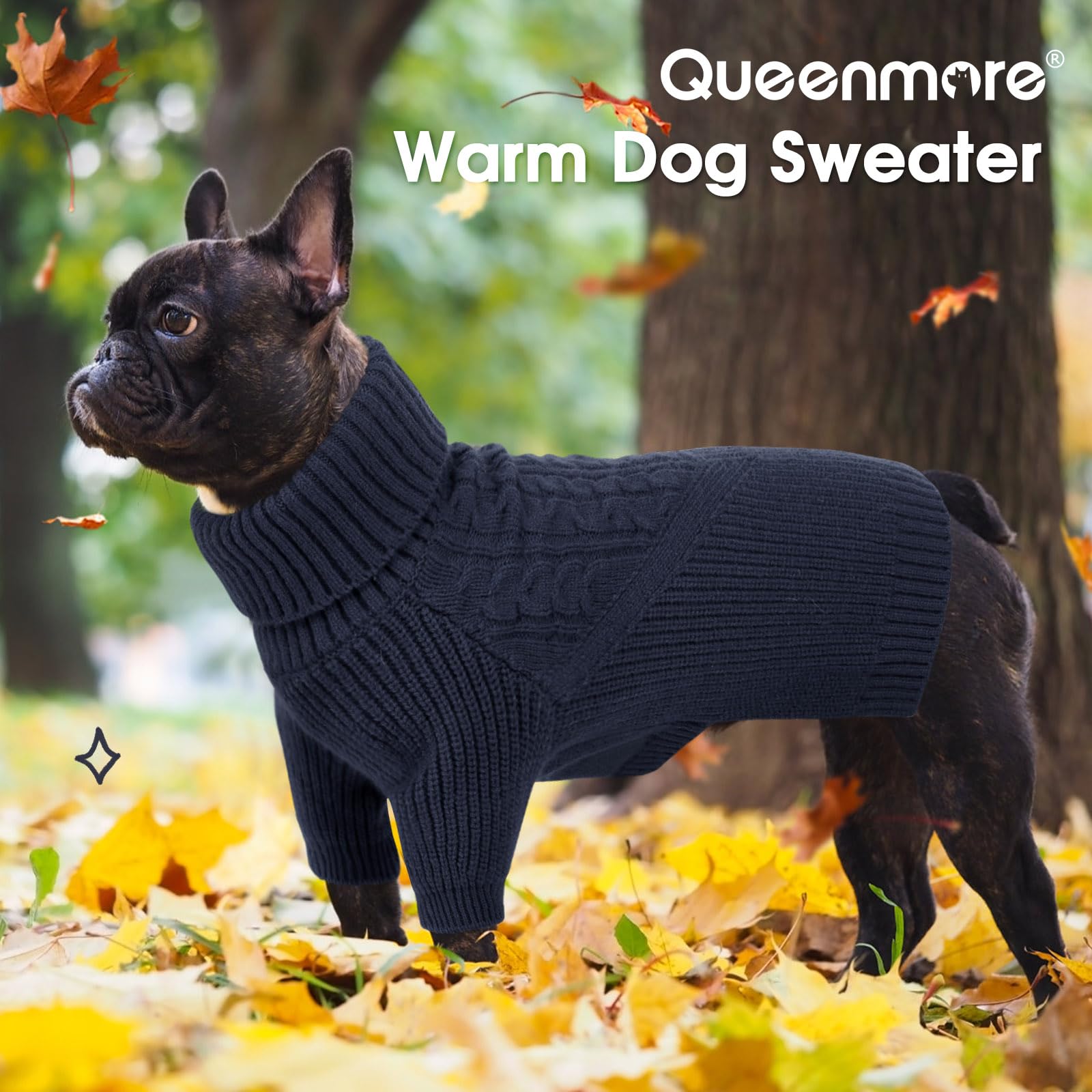 Queenmore Precious Winter Dog Knit Wear Xxl - Perfect For Boys Or Girls, Ideal Xmas Gift For Big Dogs - Warm & Chunky Navyblue C