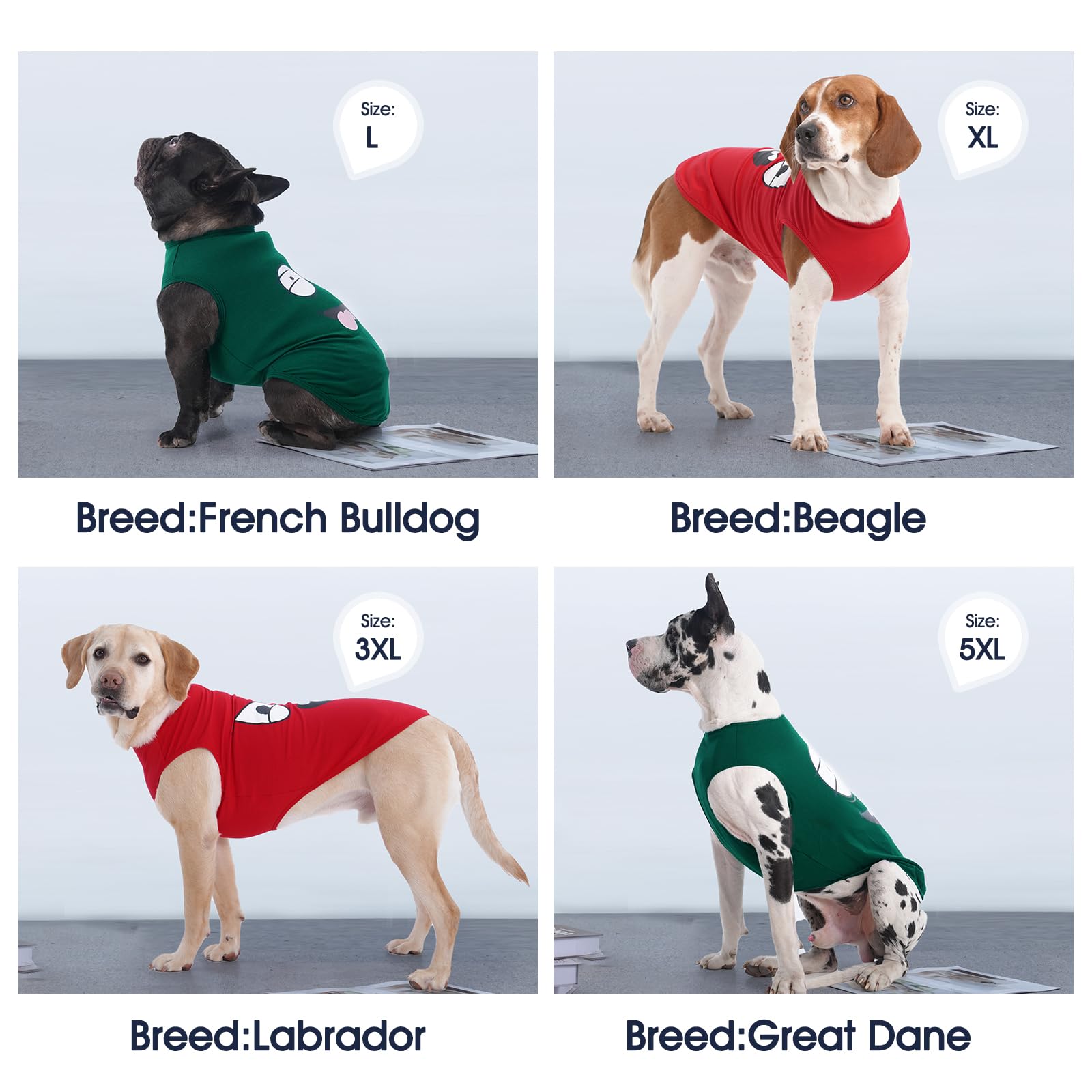 Iecoii 2 Pack Pet Tank Top Tee Sleeveless| 3X-Large |Summer Dog Clothes Apparel,Pet Funny Costume Doggy T-Shirts Clothing For La