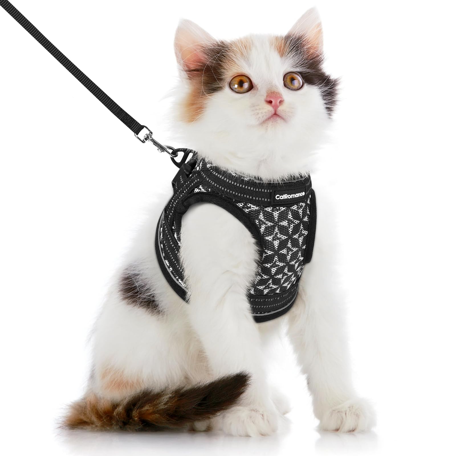 Catromance Cat Harness And Leash Set Escape Proof For Walking, Safe Adjustable Small Large Kitten Vest With Reflective Strip For