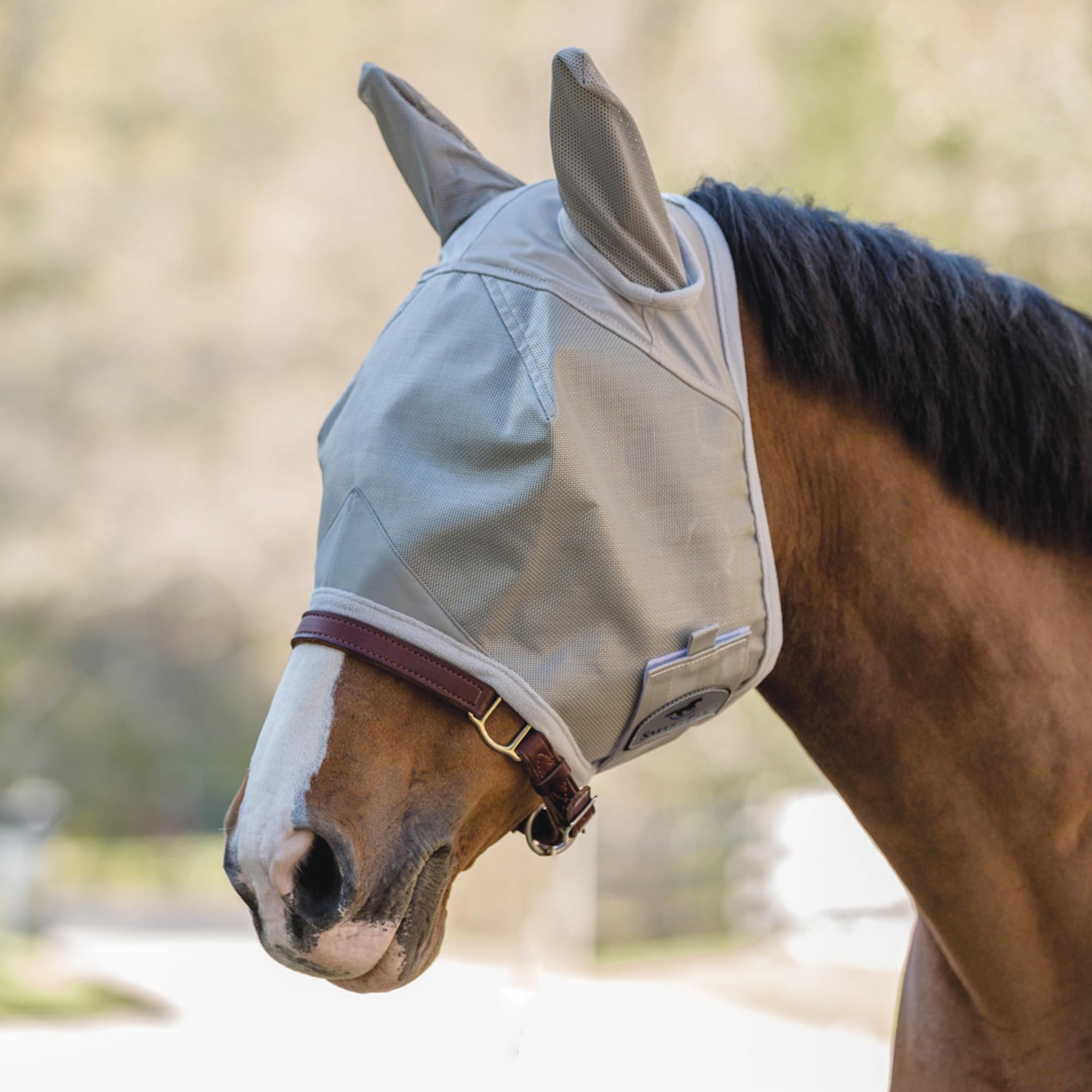 SmartPak Fly Mask with UV Protection, Ears, and Mesh | Wide Secure Closure | UV Fly Mask for Horses (Horse)