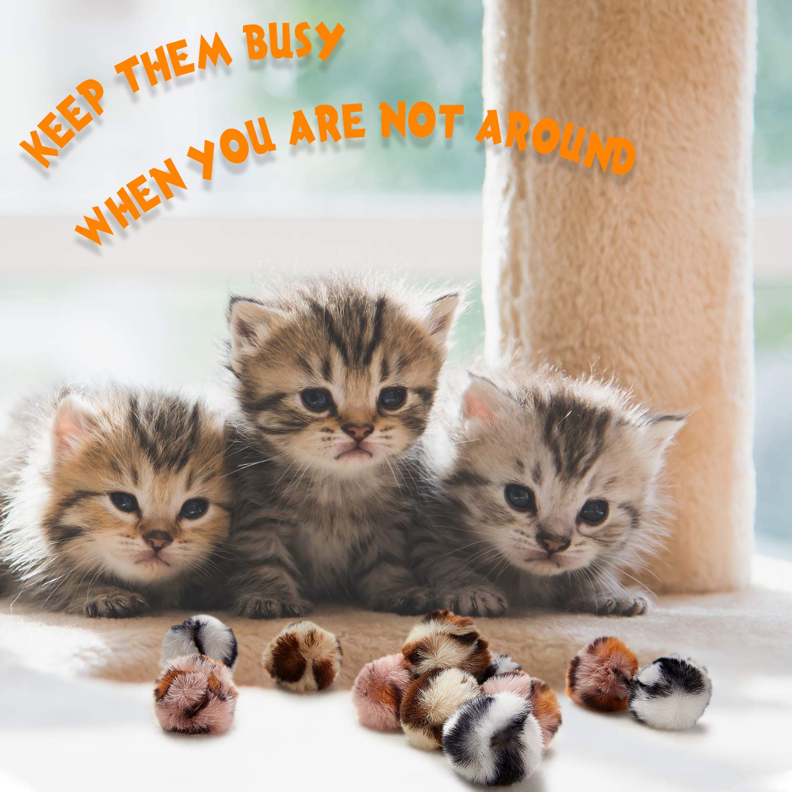 Weewooday 12 Pieces Cat Pom Pom Balls Toys Large Fuzzy Cat Ball Artificial Large Plush Ball For Cats Pets Interactive Playing Indoor(Pink,Leopard)