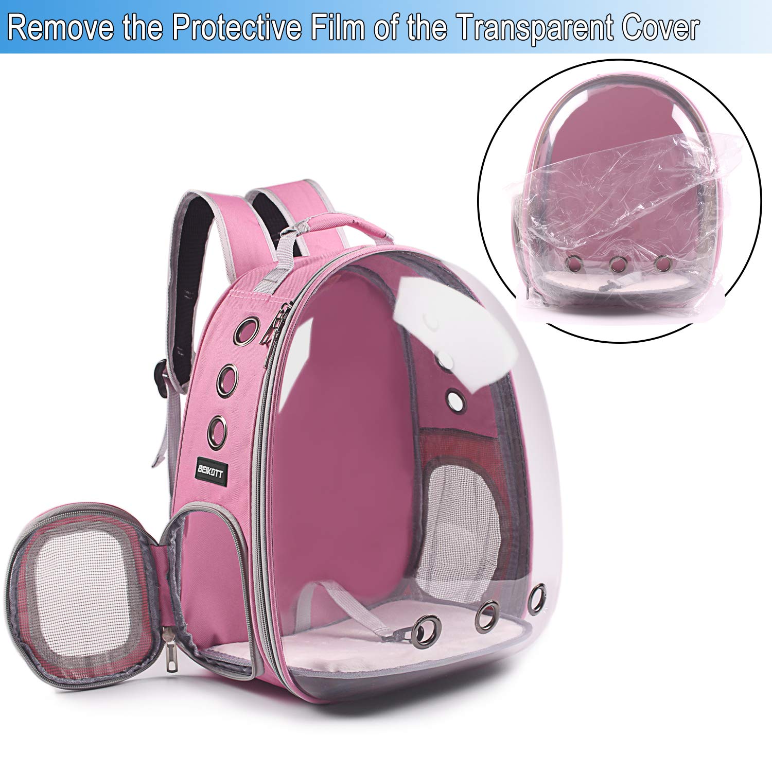 Beikott Cat Backpack Carriers Bag, Dog Backpack, Pet Bubble Backpack For Small Cats Puppies Dogs Bunny, Airline-Approved Ventilate Transparent Capsule Backpack For Travel, Hiking And Outdoor Use