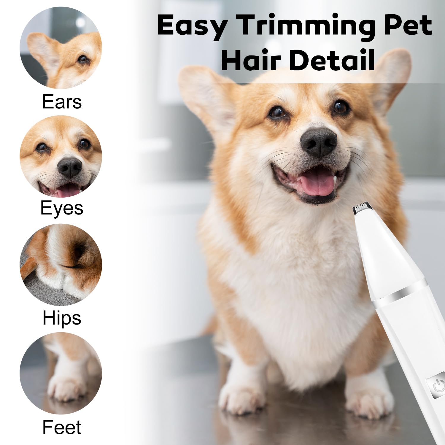 Dog Grooming Clippers, Cordless Low Noise 4-In-1 Cat Dogtrimmer For Grooming, Rechargeable Usb Dog Paw Trimmer - Includes 4 Guid