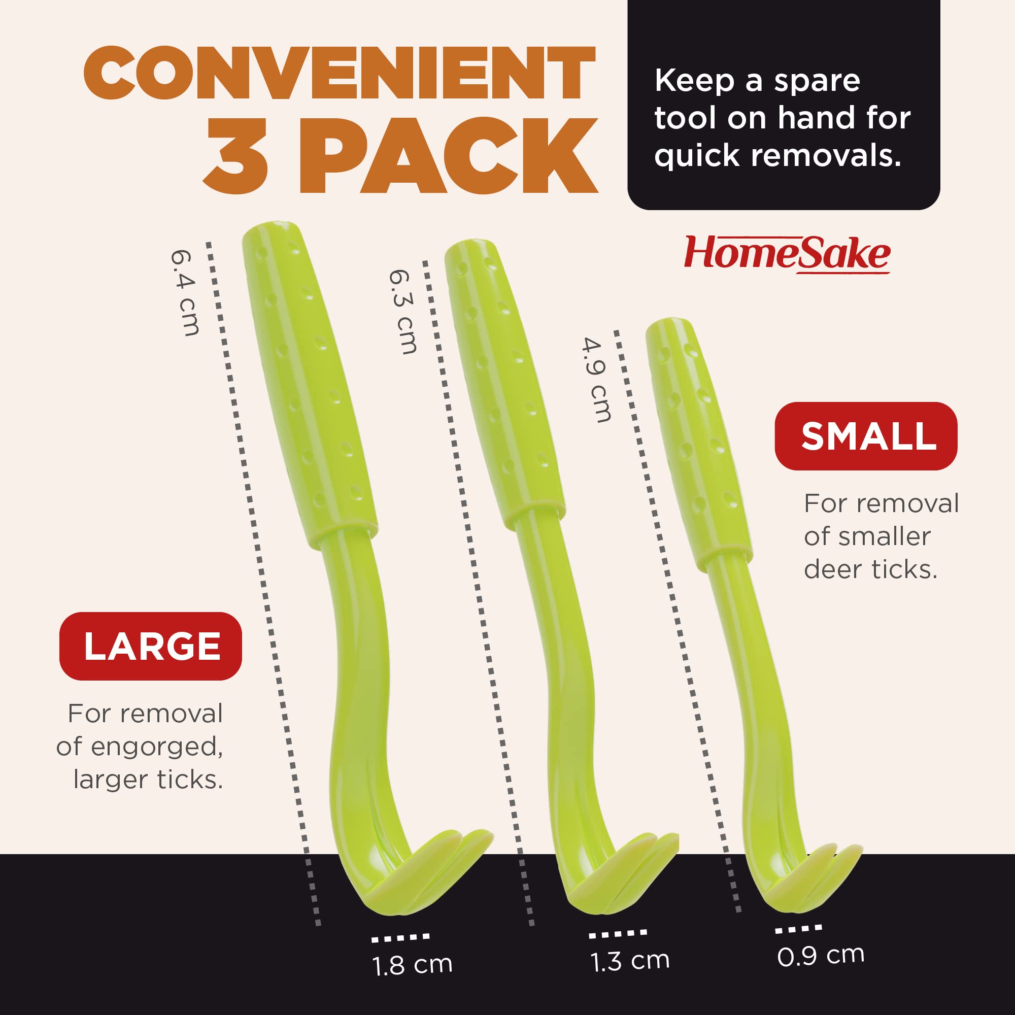 Homesake Tick Removal Tool for Dogs, Cats and Humans | Ultra-Safe Tick Twister | Removes Entire Head & Body | Pain-Free Ticks Re