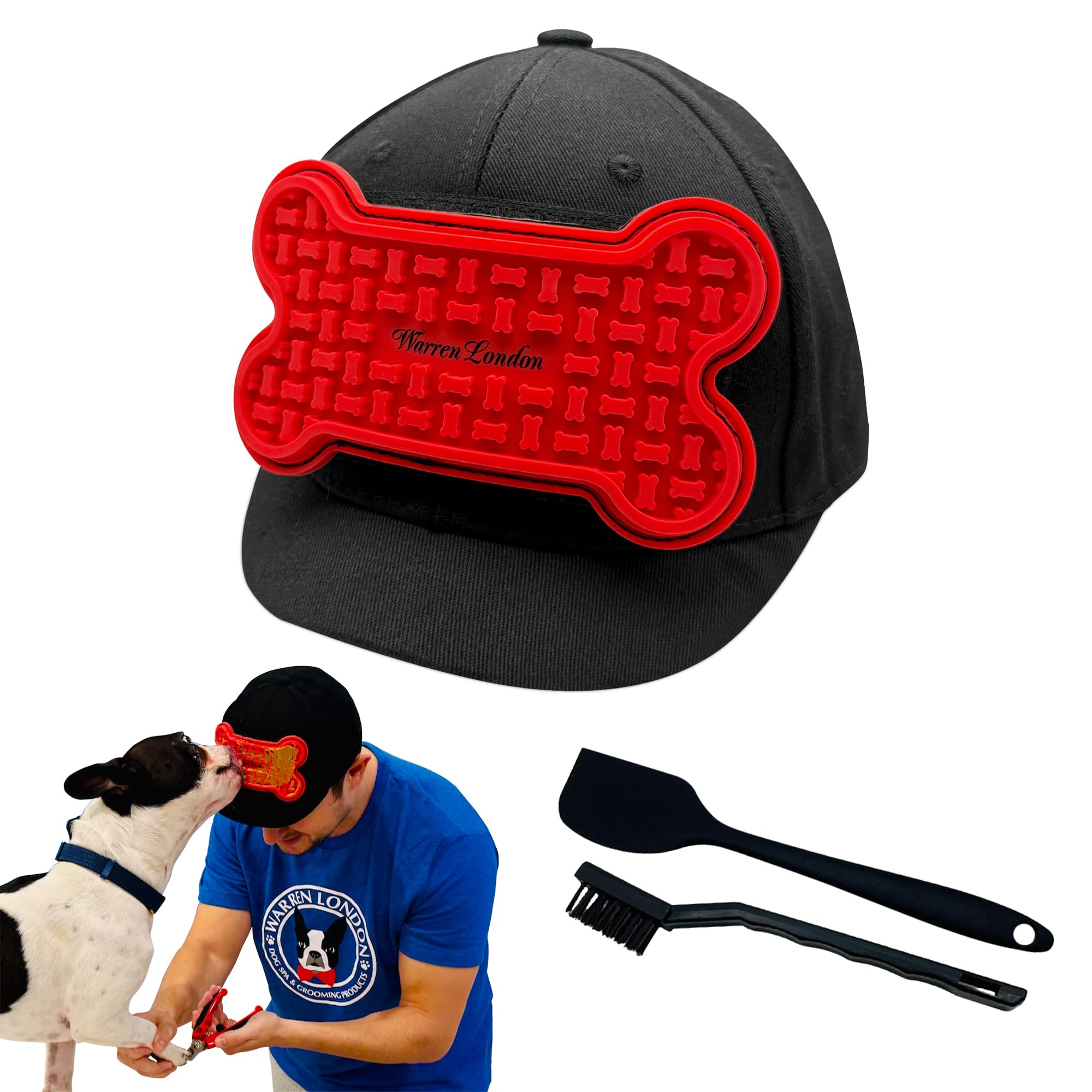 Distract-A-Hat  By Warren London - Dog Grooming Distraction Lick Hat For Nail Clipping And Grooming - Adjustable Fit With Adhesi