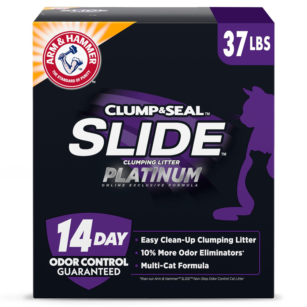 Arm & Hammer Platinum Slide Easy Clean, Clumping Litter, Multi-Cat, 37 Lbs