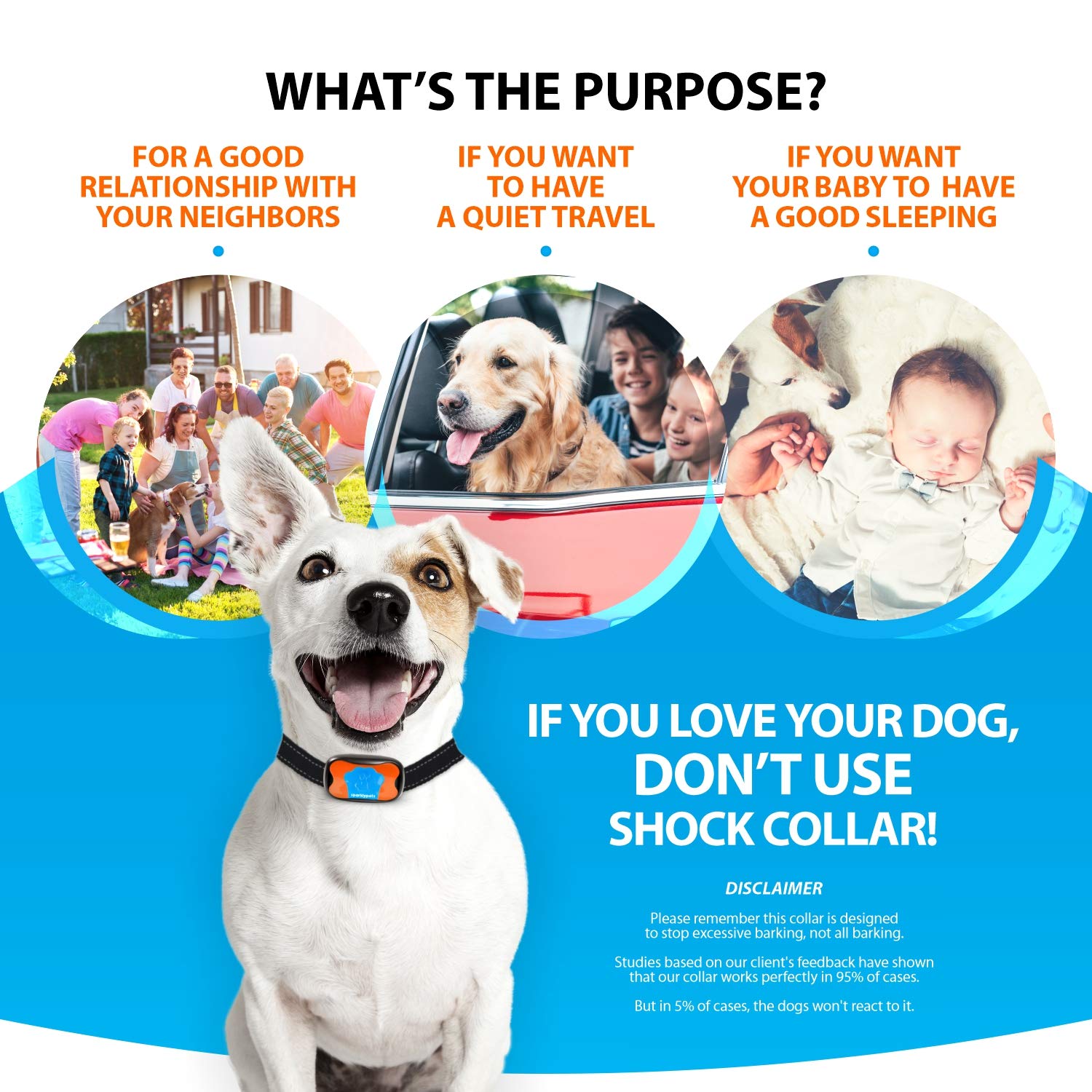 Humane Dog Bark Collar 2 Pack | Anti Barking Training Collar | Vibrating, No Shock Stop Barking For Small Medium Large Dogs | Ex