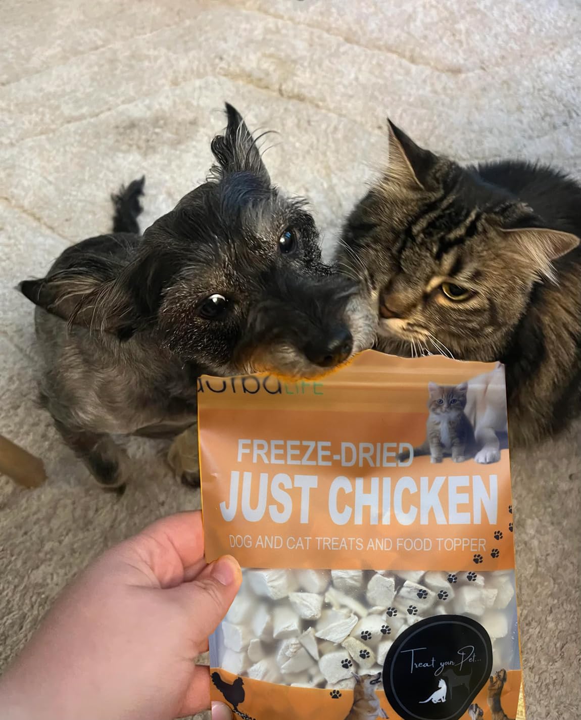 Freeze Dried Dog and Cat Treats Food Topper (2.0 oz, Duck & Chicken (2-Pack))