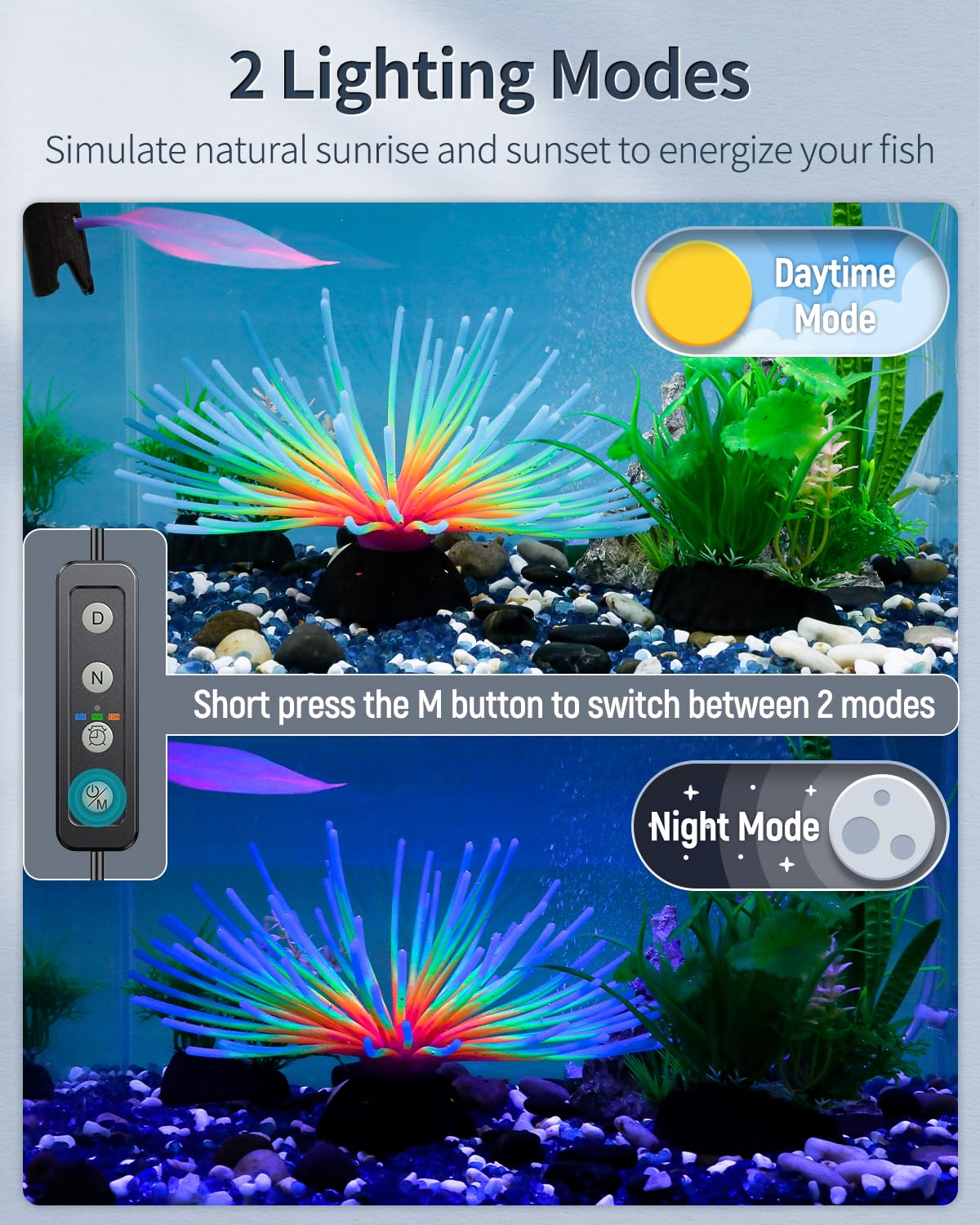 Pawfly 14W Aquarium Led Light For 18 To 24 Inch Extendable Fish Tank Light With Full Spectrum Brilliant White Blue Red Lights Wi