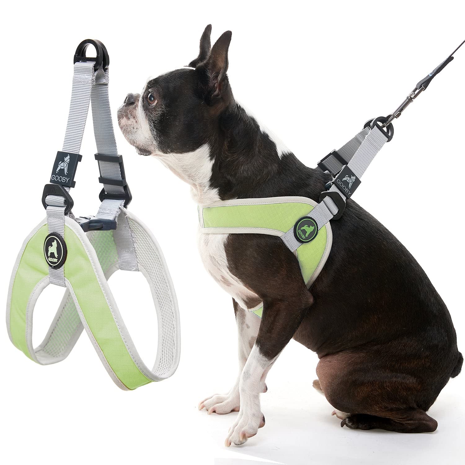 Gooby Simple Step In Iii Harness - Green, X-Small - Small Dog Harness With Scratch Resistant Outer Vest - Soft Inner Mesh Harness For Small, Medium Dogs
