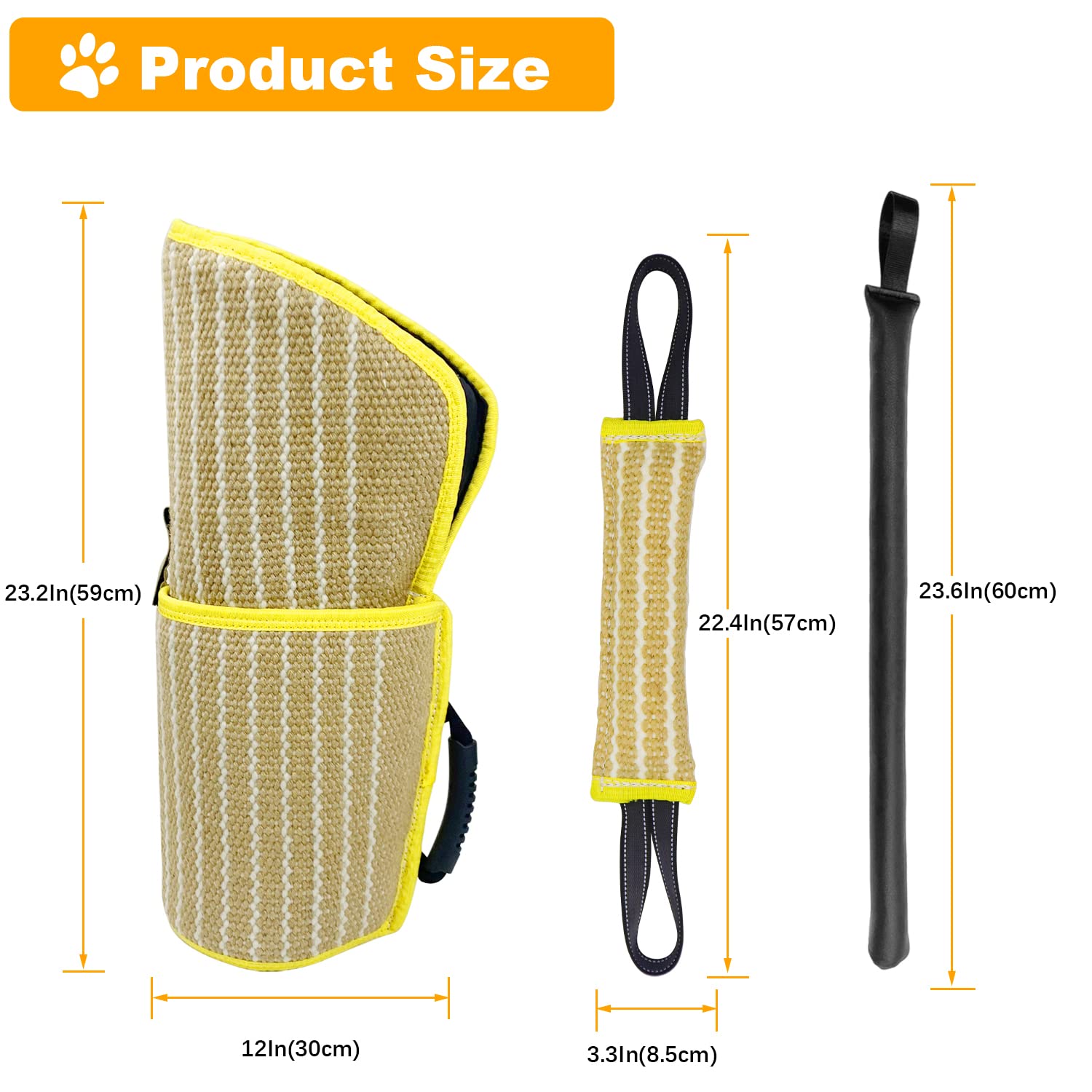 DGSL Dog Bite Training Set - Dog Bite Sleeve, Dog Bite Pillow Tug Toy, Dog Training Stick - Professional Training Equipment for