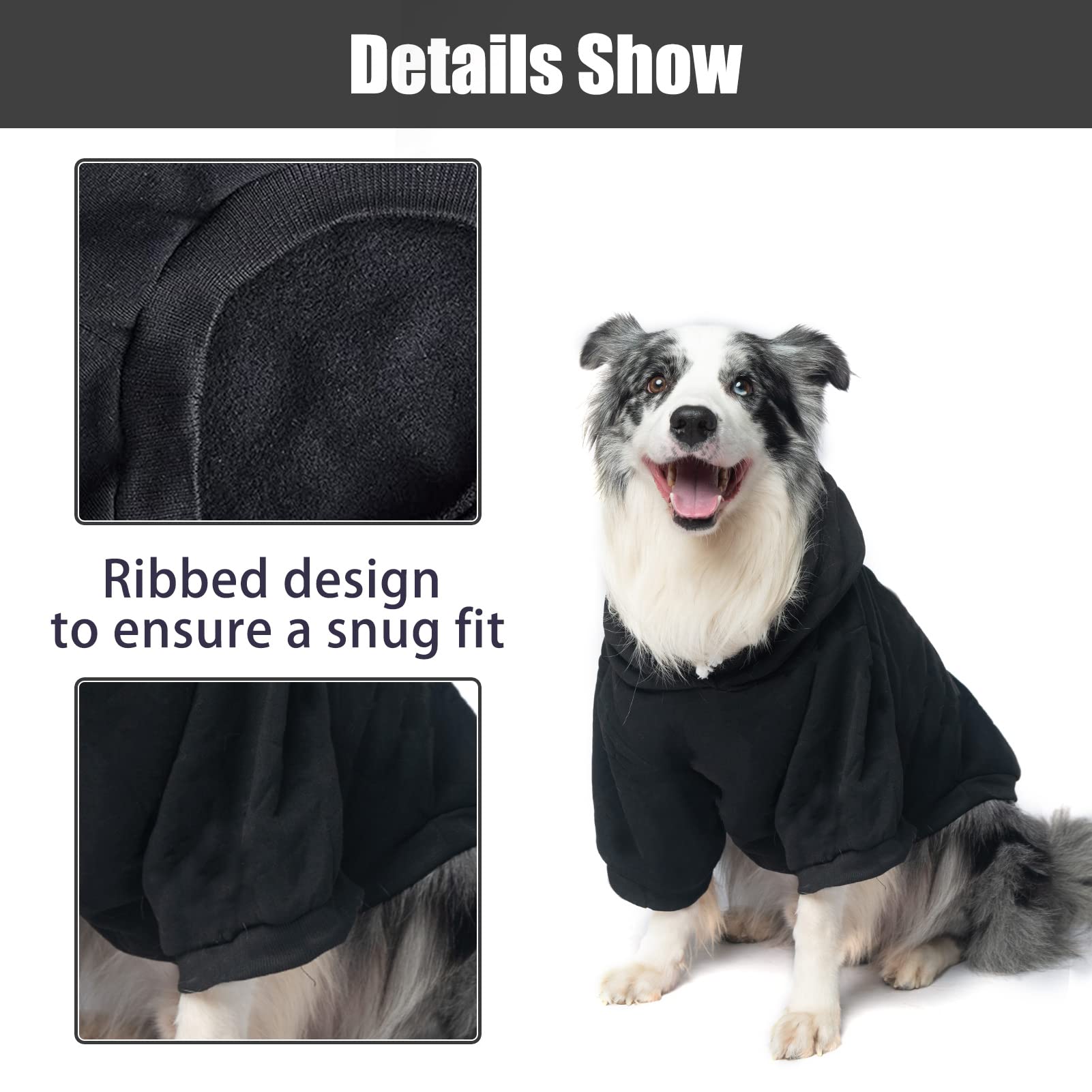 EXPAWLORER Bitches Love ME Dog Hoodie - Dog Sweater with Leash Hole, Dog Cold Weather Clothes with Hat and Pocket, Pet Warm Outf