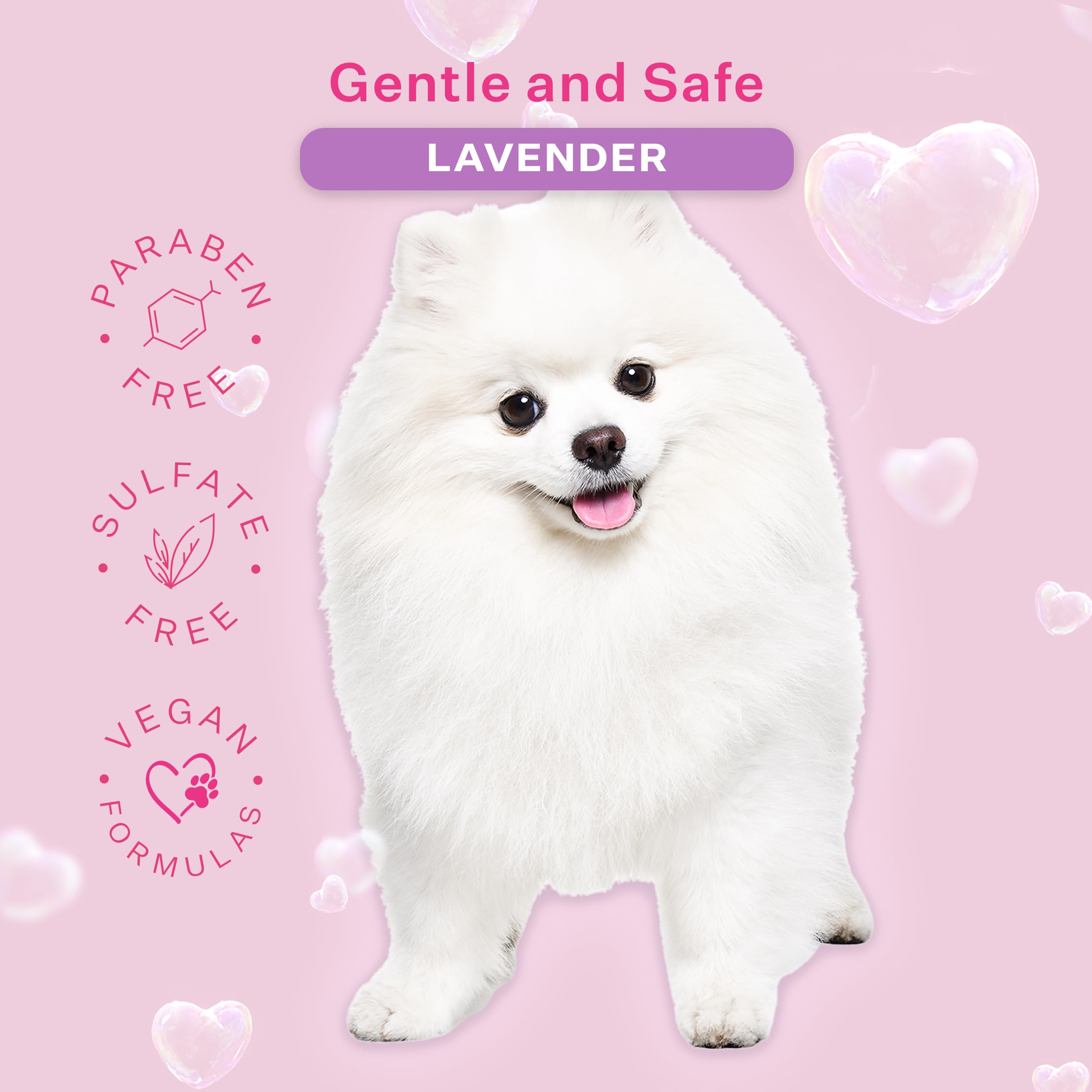 Paris Hilton Dog Shampoo - Gentle Calming Lavender Scent, Sulfate-Free Vegan & Hypoallergenic for All Dog Breeds, with Oatmeal &