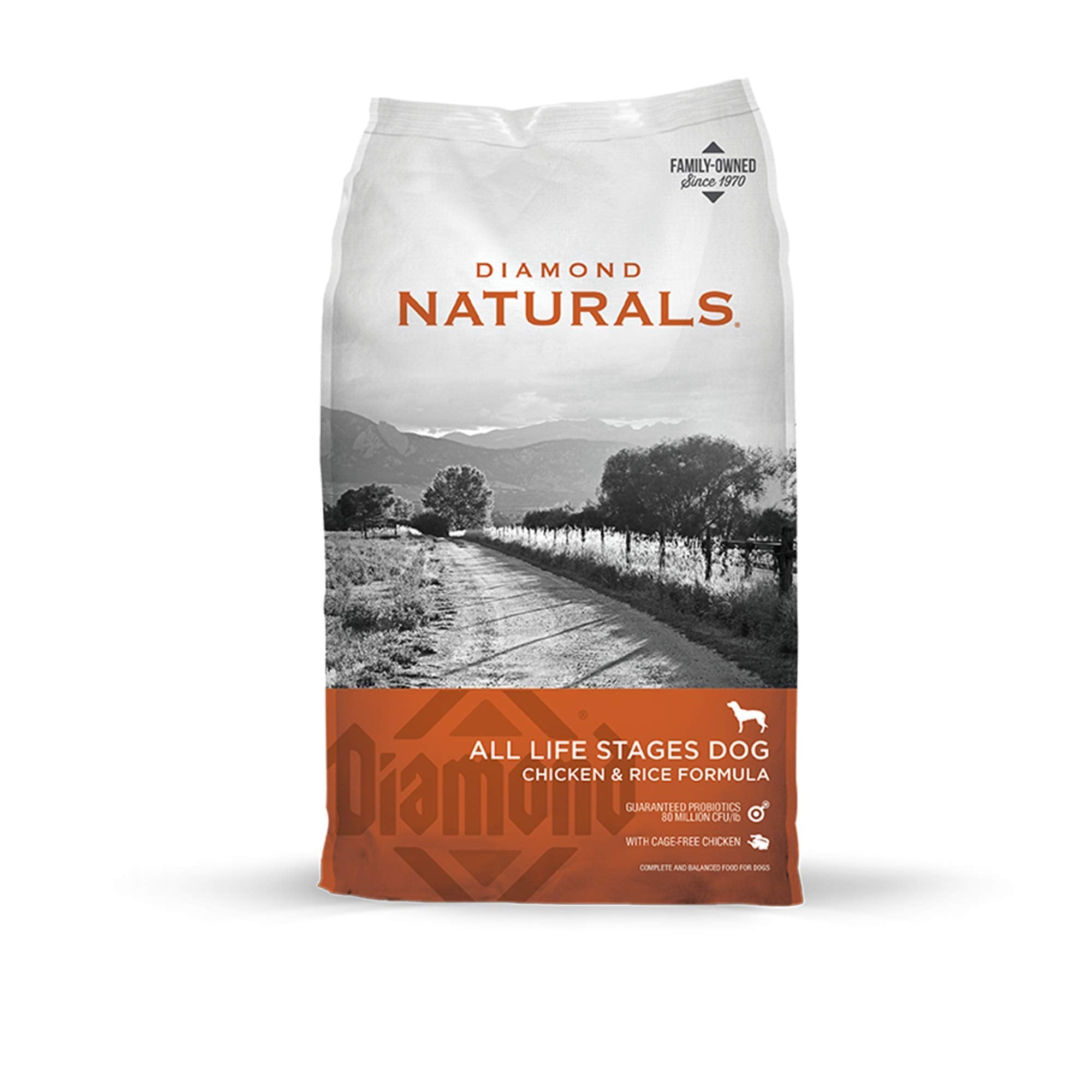 Diamond Naturals All Life Stages Chicken and Rice Formula Dry Dog Food Protein from Real Chicken, and Probiotics 40 Pound (Pack