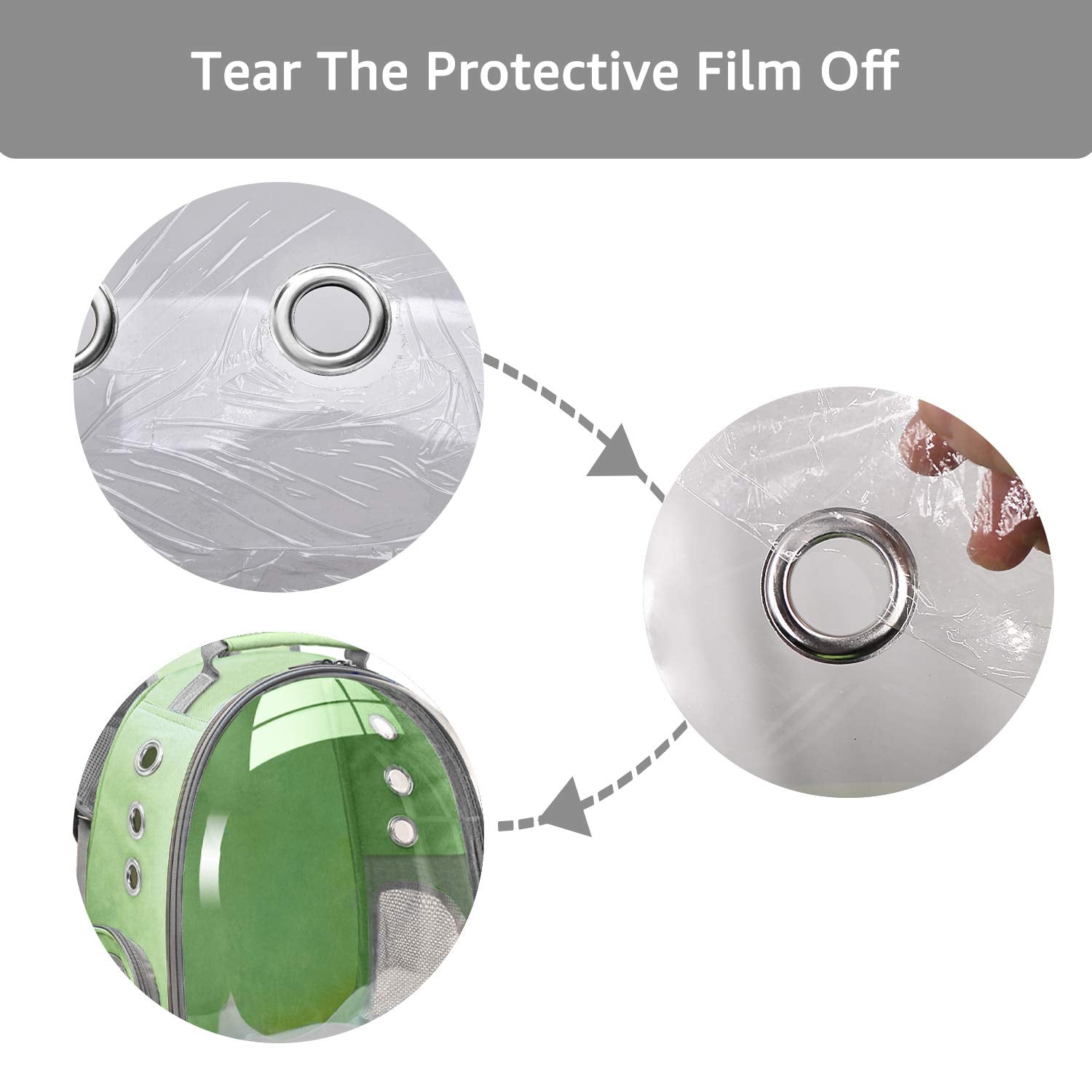 Henkelion Travel Backpack Bubble Carrying Bag For Small Medium Dogs Cats, Space Capsule Pet Carrier Dog For Hiking, Airline Approved - Green