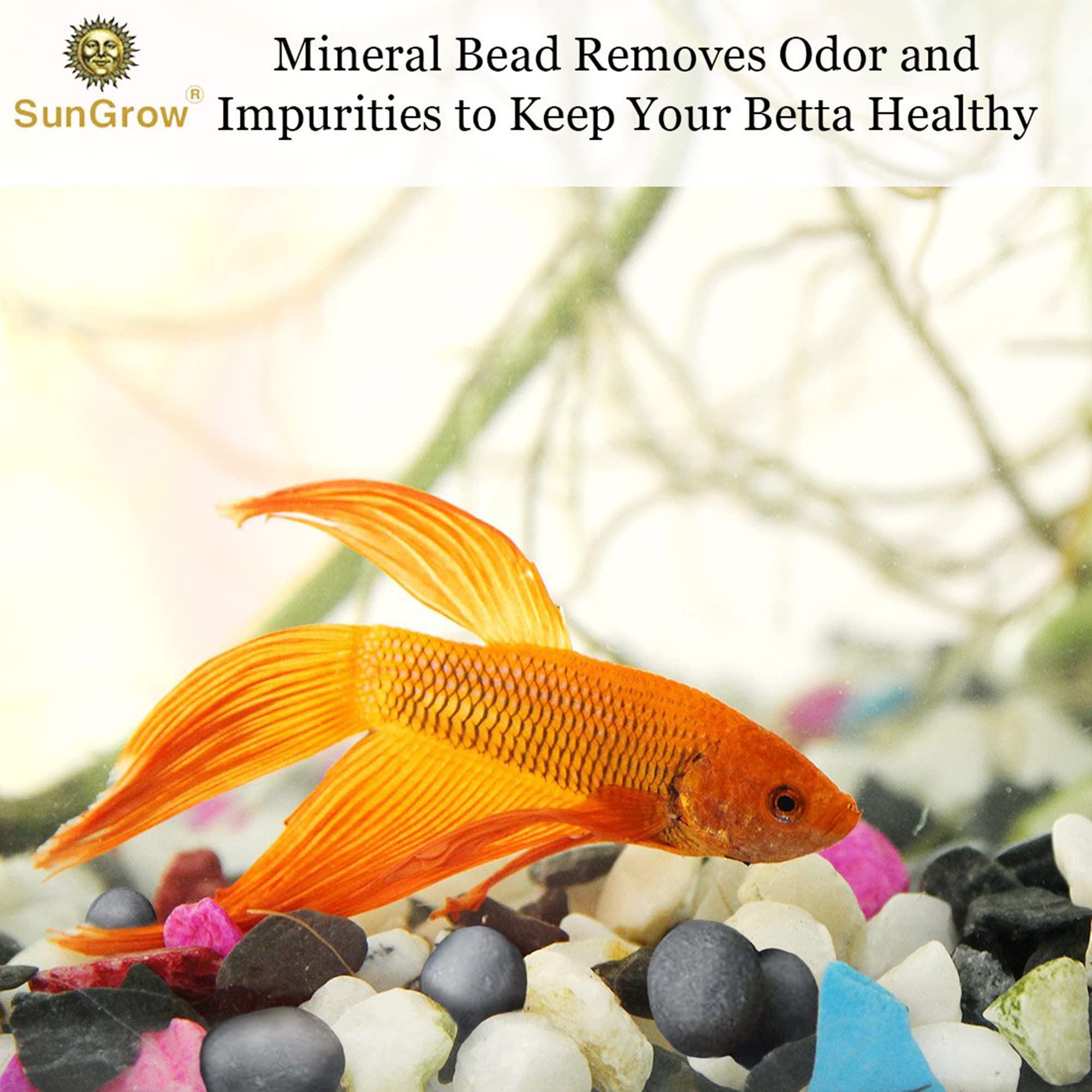 SunGrow Betta Balls, Water Conditioner with Over 30 Beneficial Elements for Tropical Fish, Freshwater Fish Tank pH Balance Decor