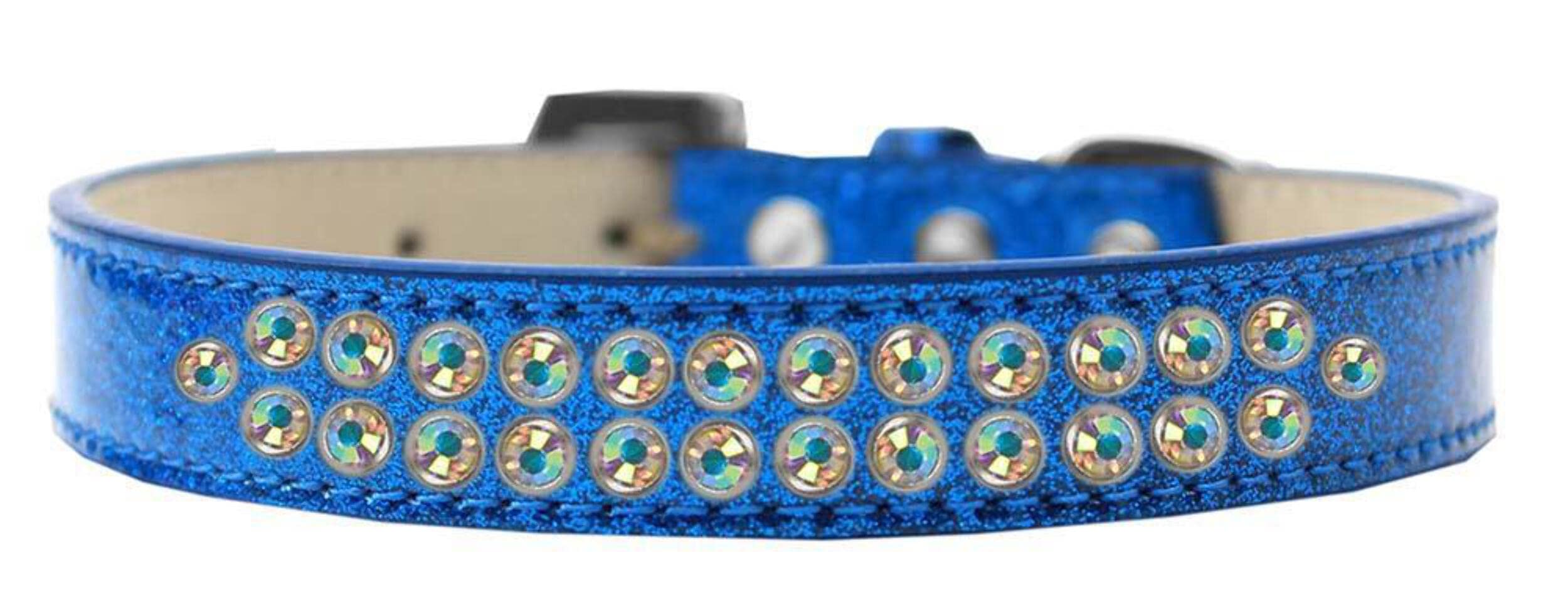 Mirage Pet Products Two Row AB Crystal Pink Ice Cream Dog Collar, Size 16