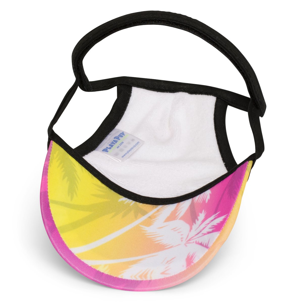 PlayaPup Dog Sun Visor, Palm Tree Pink, Medium