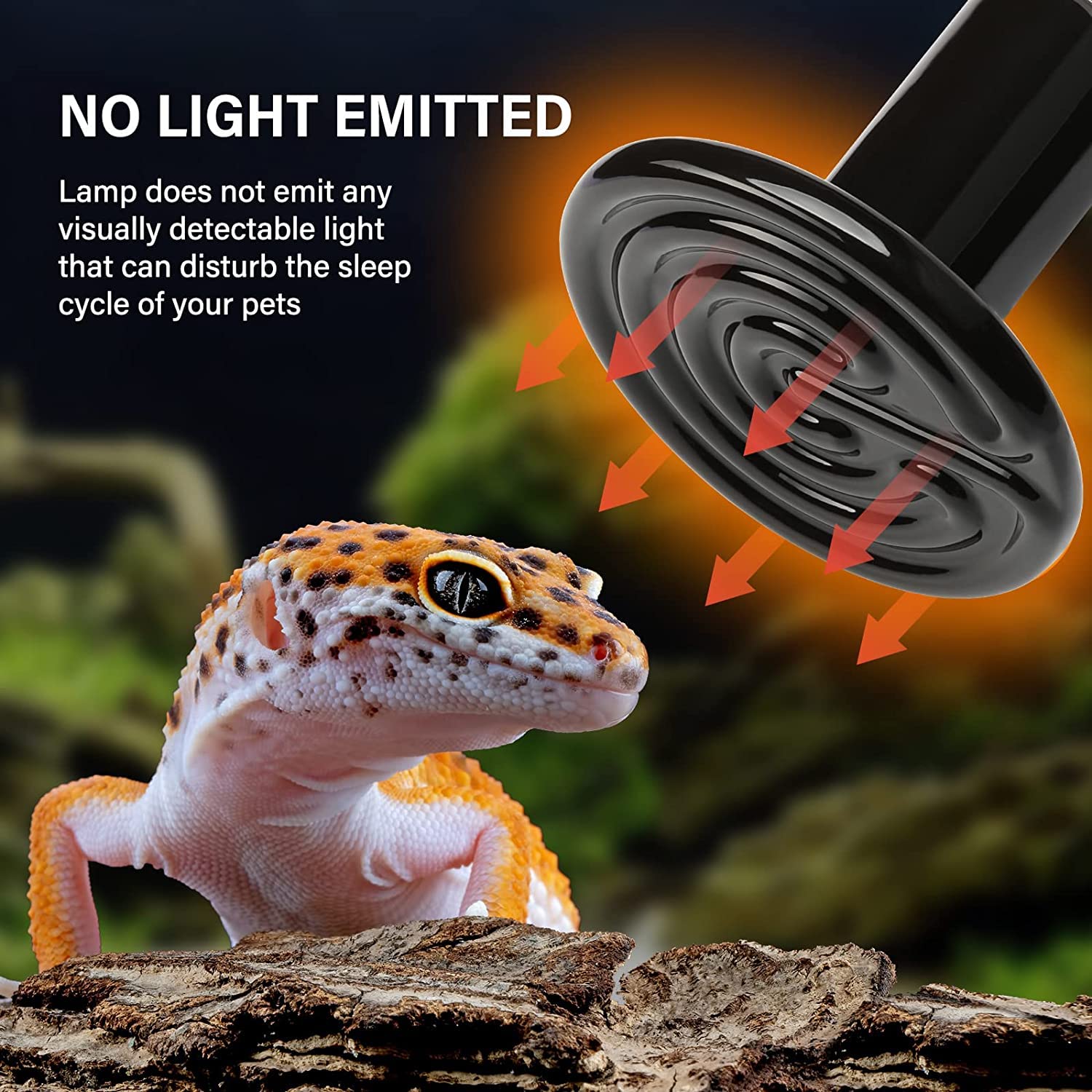 HealSmart Reptile Heat Lamp 100W Ceramic Heat Emitter, No Light Emitting Heat Bulbs for Amphibian Pet Brooder Coop Incubating Ch