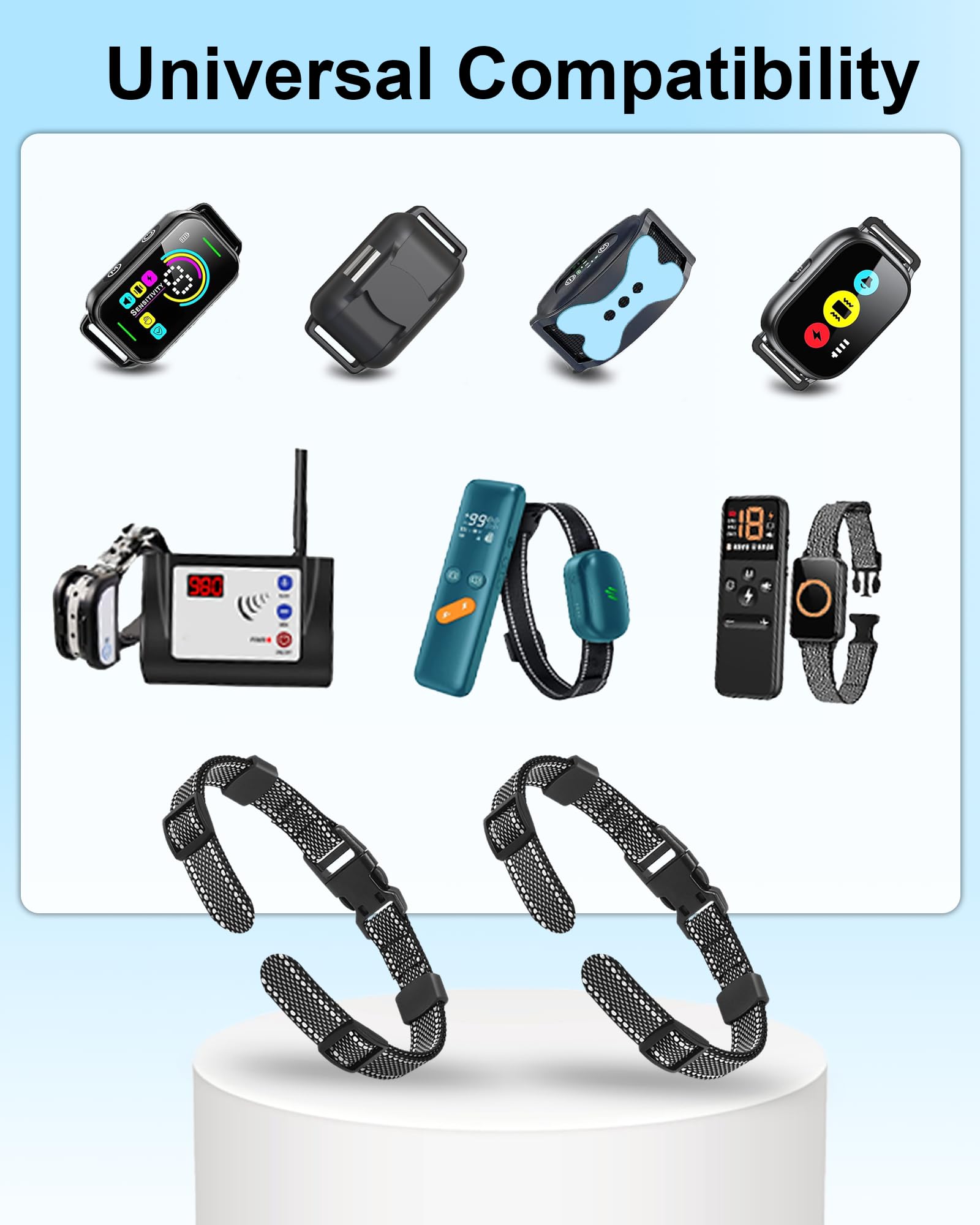 Doparet Shock Collar Replacement Strap, Adjustable Heavy Duty Replacement Collar Strap, Reflective Nylon Collar For Shock Traini