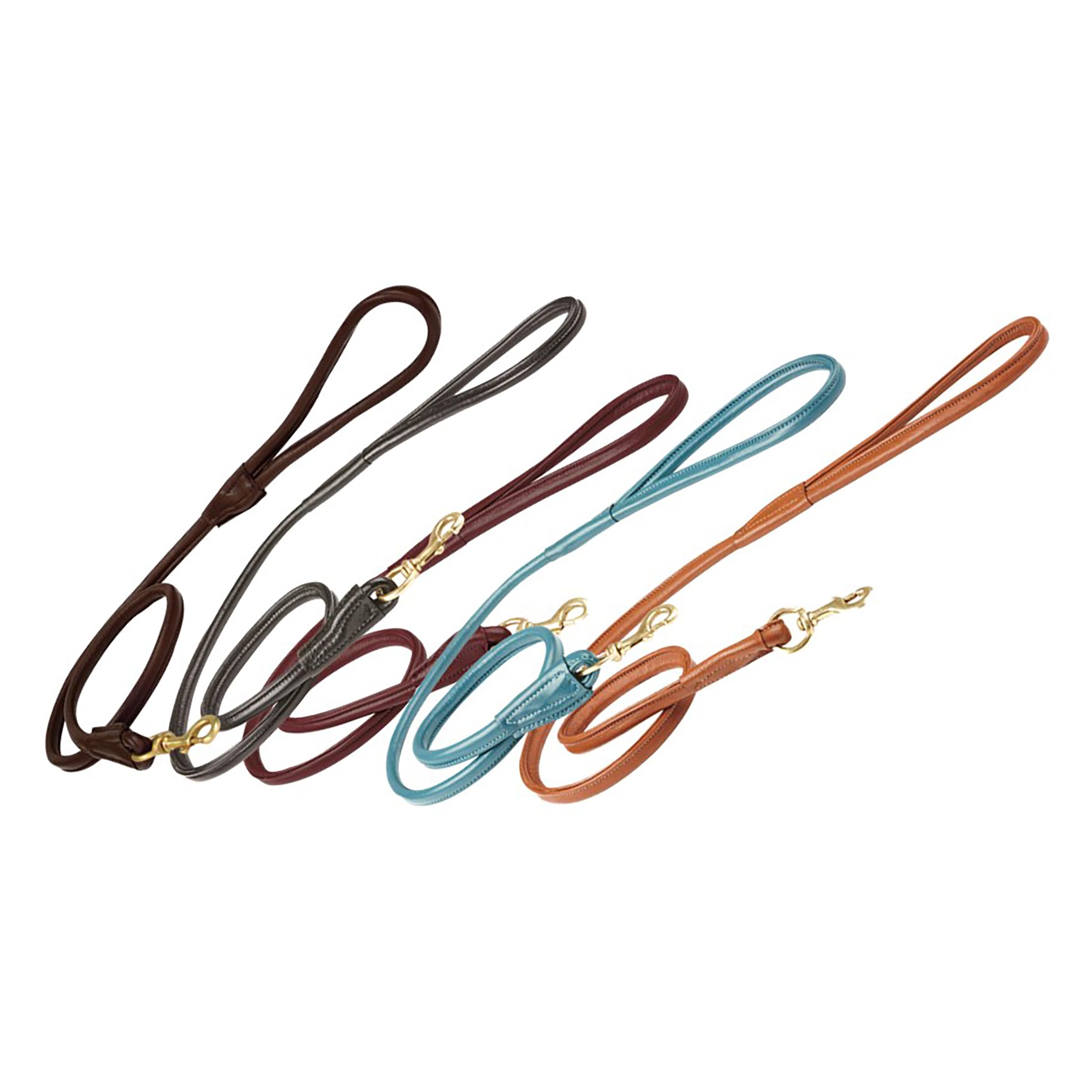 Weatherbeeta Rolled Leather Dog Lead, Brown, Medium
