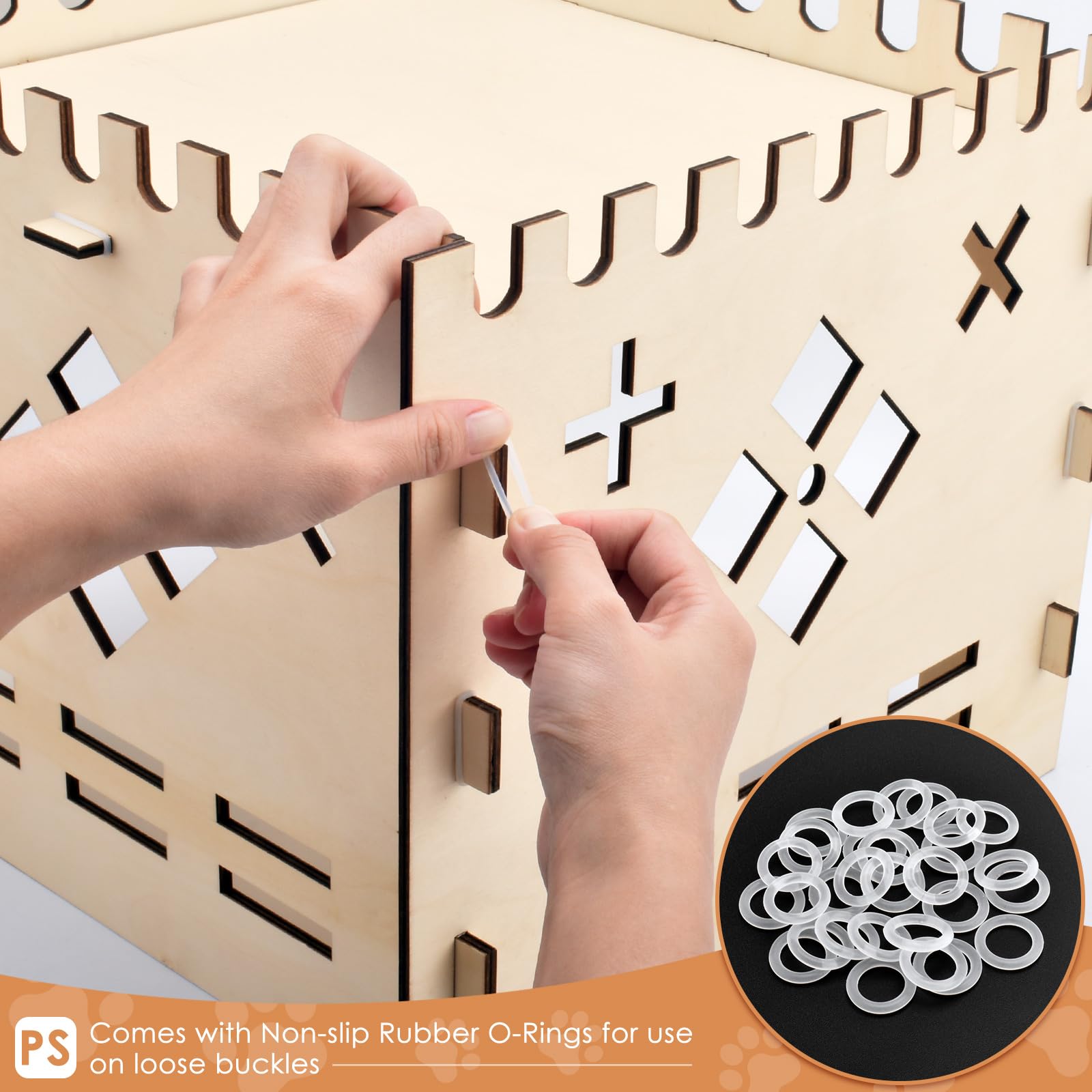 Bissap Wooden Rabbit Hideout Castle, Extra Large Bunny Houses And Hideouts Indoor Outdoor Rabbit Hidey Habitat For Bunnies Chinc