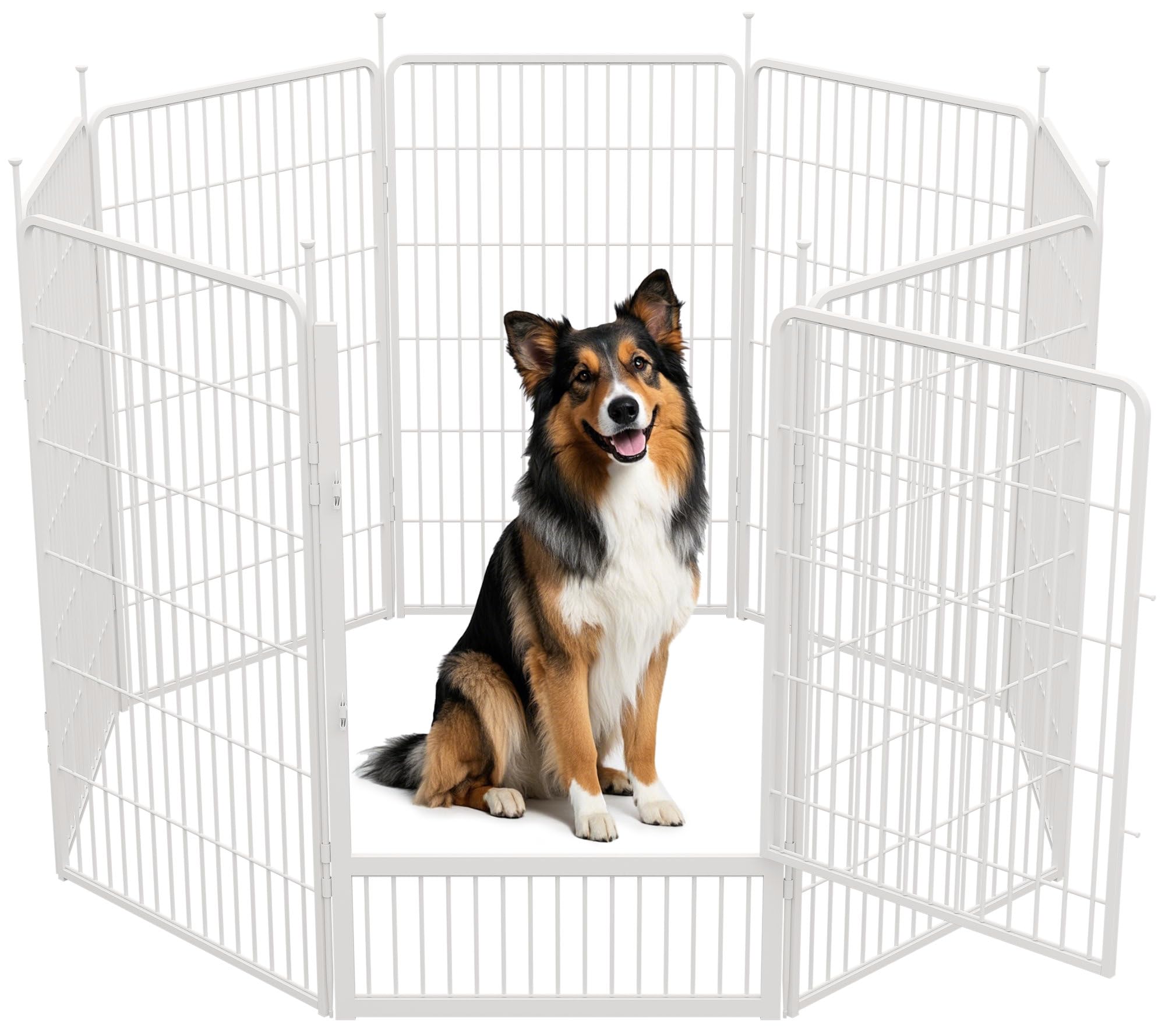 Sunsgrove Indoor Dog Playpen With Wider Door, 45 Inch 8 Panels Non Slip Dog Pen Indoor, Anti Rust Dog Fence, Free And Safe Play,