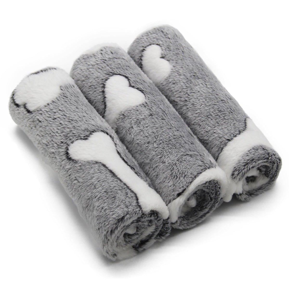 1 Pack 3 Puppy Blankets Super Soft Warm Sleep Mat Grey Cute Print Blanket Fluffy Fleece Pet Blanket Flannel Throw Dog Blankets For Small Dogs Puppy Dogs Fluffy Cats,Bone-Small(23'X15')