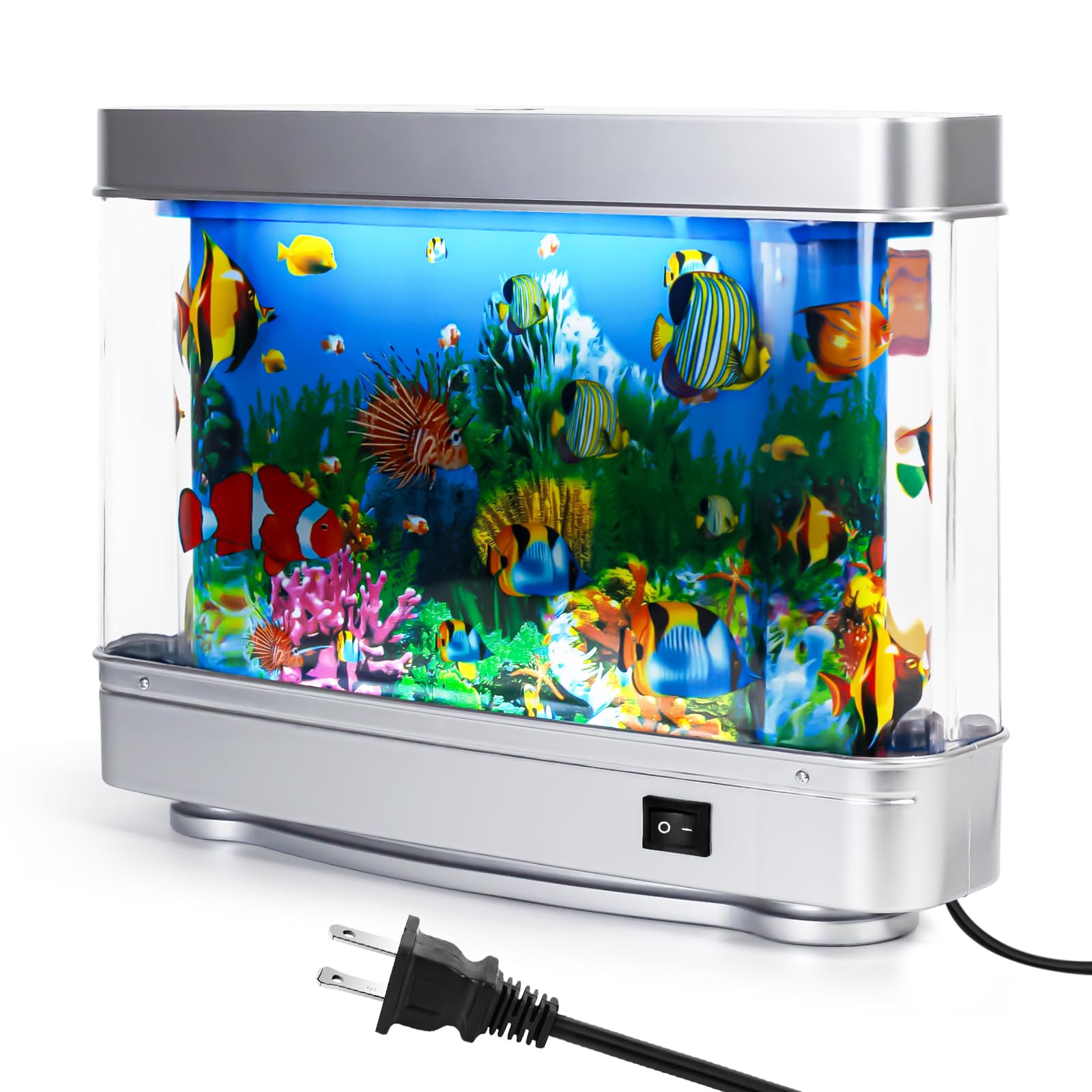 SOOBEEKE Fake Fish Tank Baby Aquarium - Artificial Fish Lamp with Moving Tropical Fish - LED Sensory Aquarium Light for Bedroom,