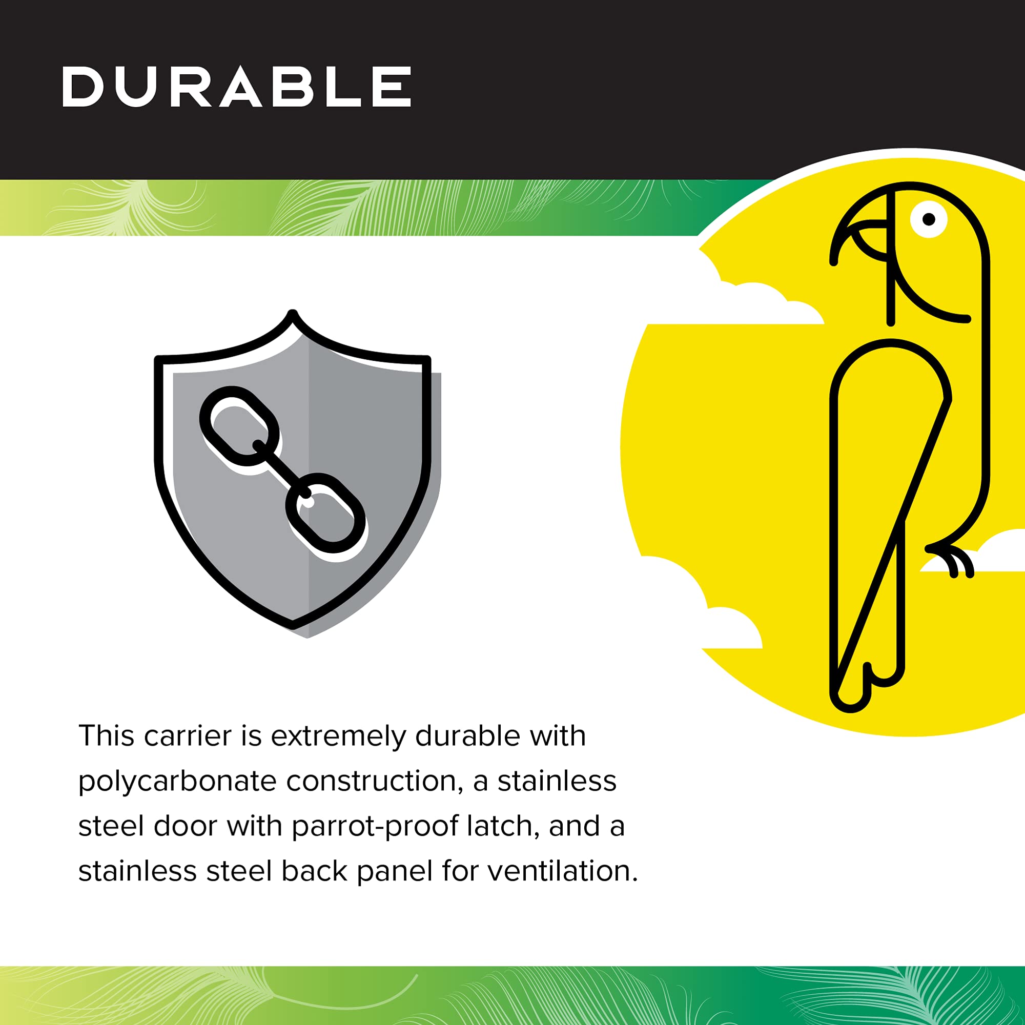 Caitecperch & Go Polycarbonate Bird Carrier, Clear View Travel Cage