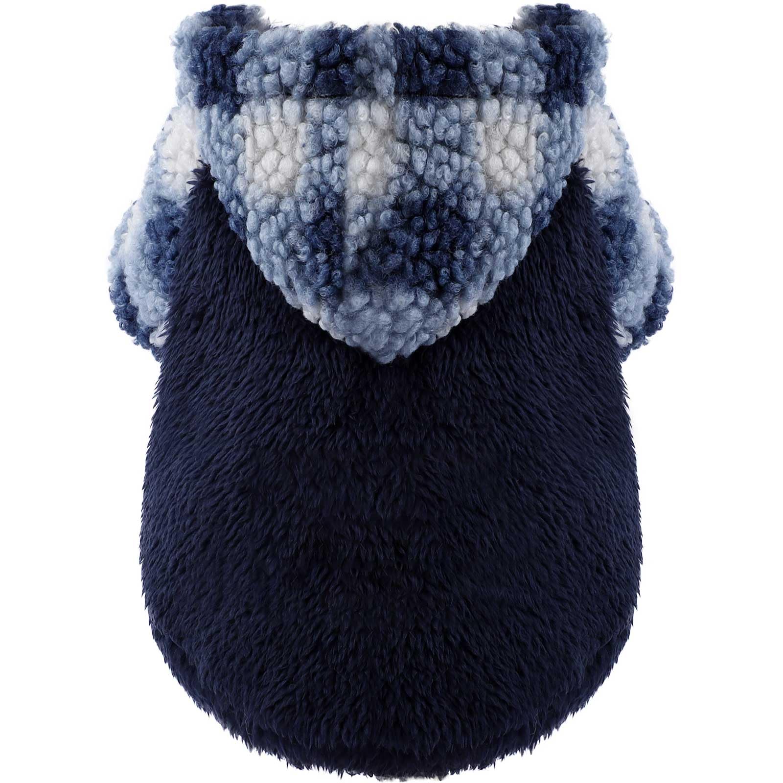 Fleece Dog Sweater Hoodie Warm Fuzzy Velvet Sweaters Winter Clothes For Small Dogs Girl Boy (Blue, X-Small)