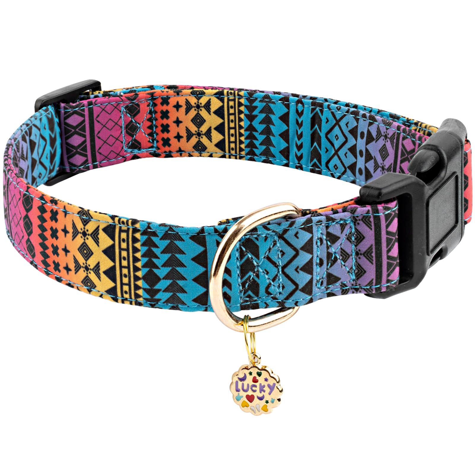 Faygarsle Bohemian Geometric Pattern Dog Collar For Small Medium Large Boys Girls Dogs Xs