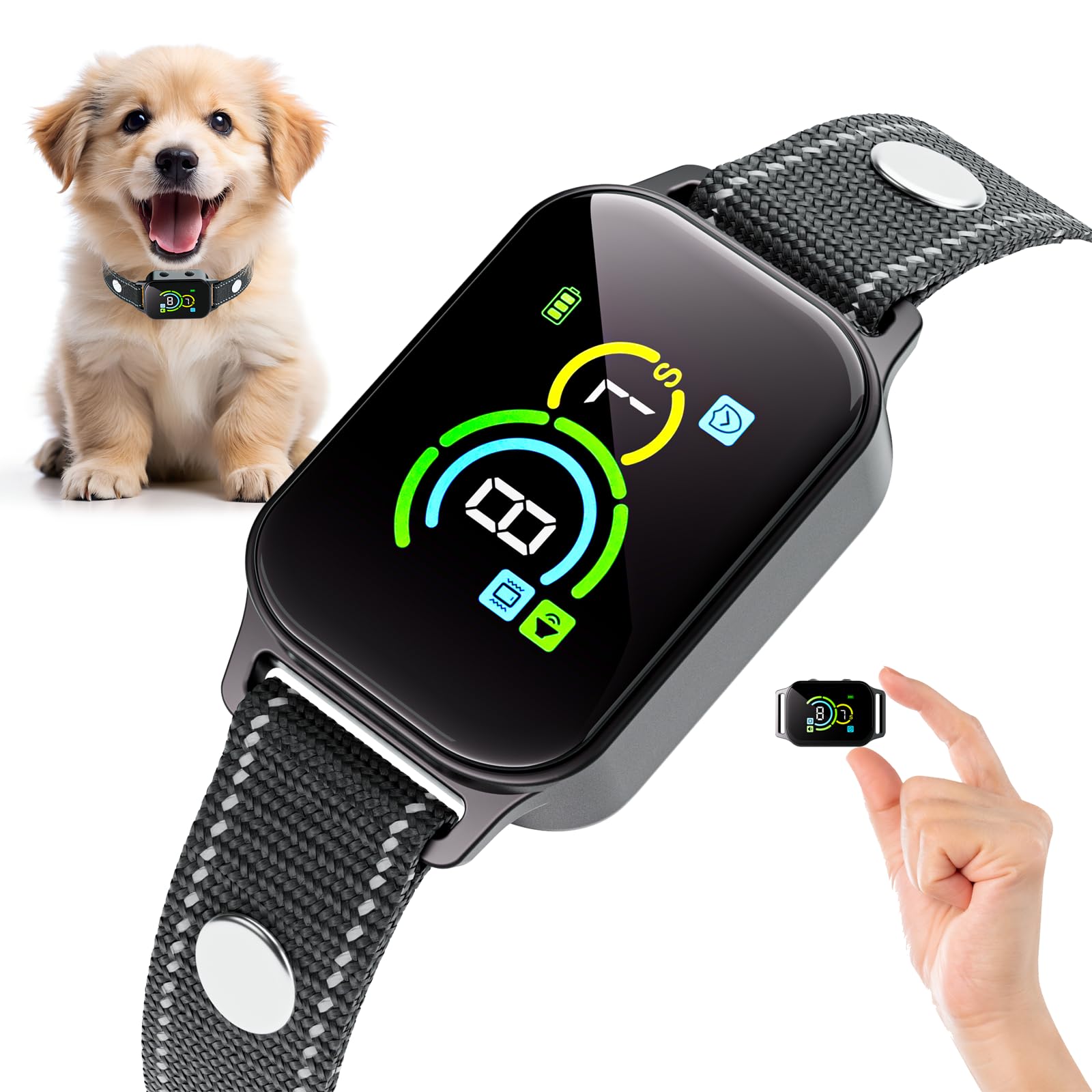 Dog Bark Collar,Bark Collar For Small Dogs,Humane Barking Collar,Auto Barking Collar,Adjustable Beep Vibration Modes And 7 Sensi